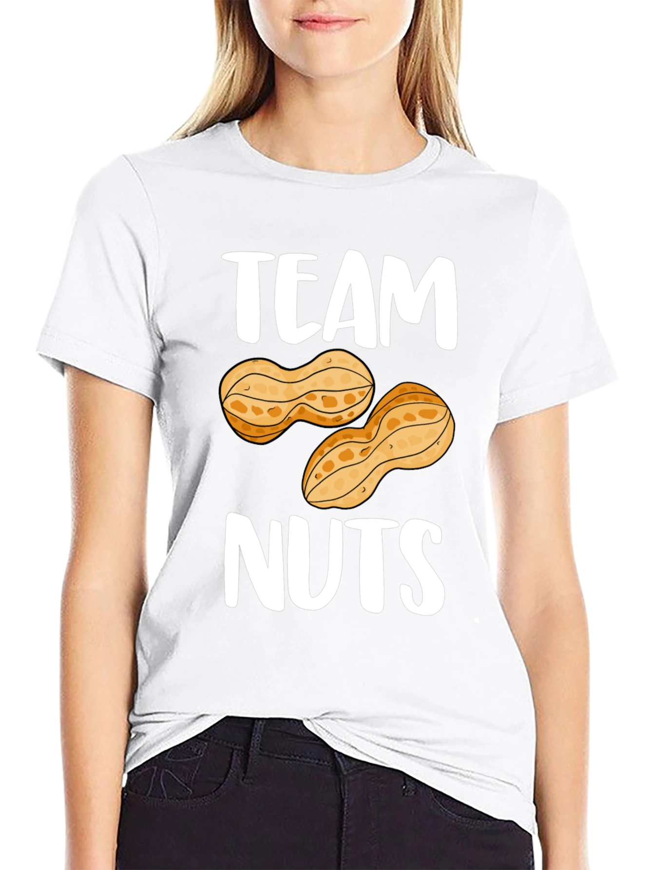 Black Team Nuts Graphic T-Shirt - Funny Peanut Tee view 9