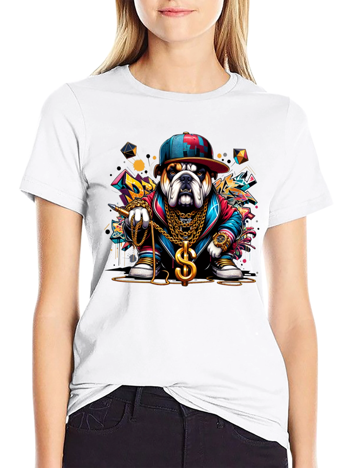 Black Bulldog Rapper Graphic Tee - Urban Style view 9