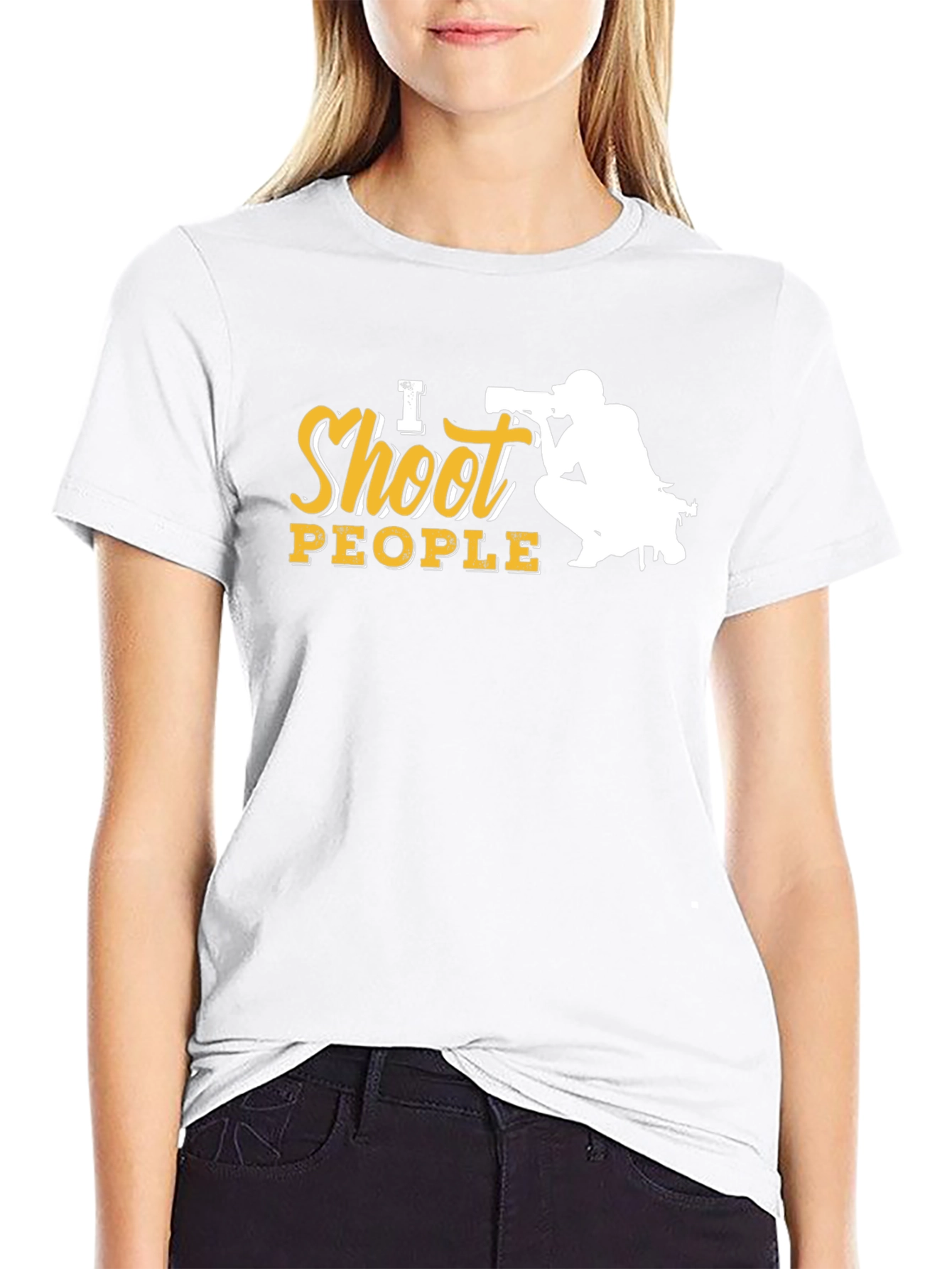 Black I Shoot People Photographer T-Shirt view 9