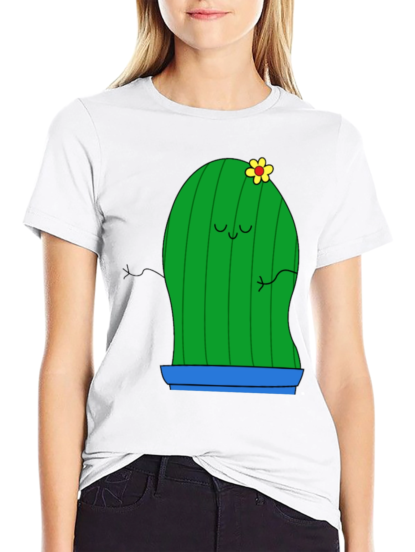 Cute Cactus Graphic Tee - Unisex Black T-Shirt - 9
