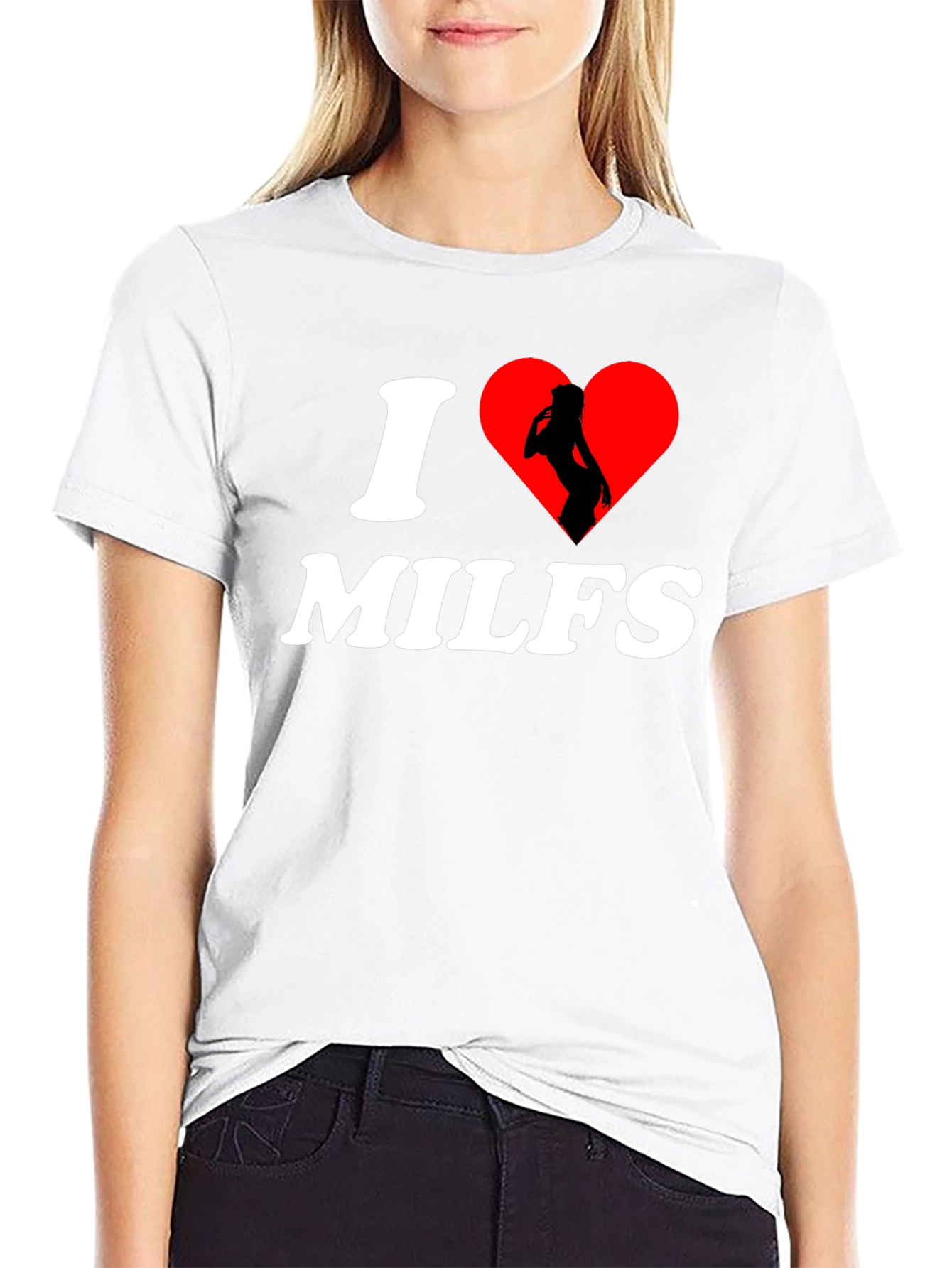 Black I Heart MILFs Graphic T-Shirt - Adult Humor Tee view 9