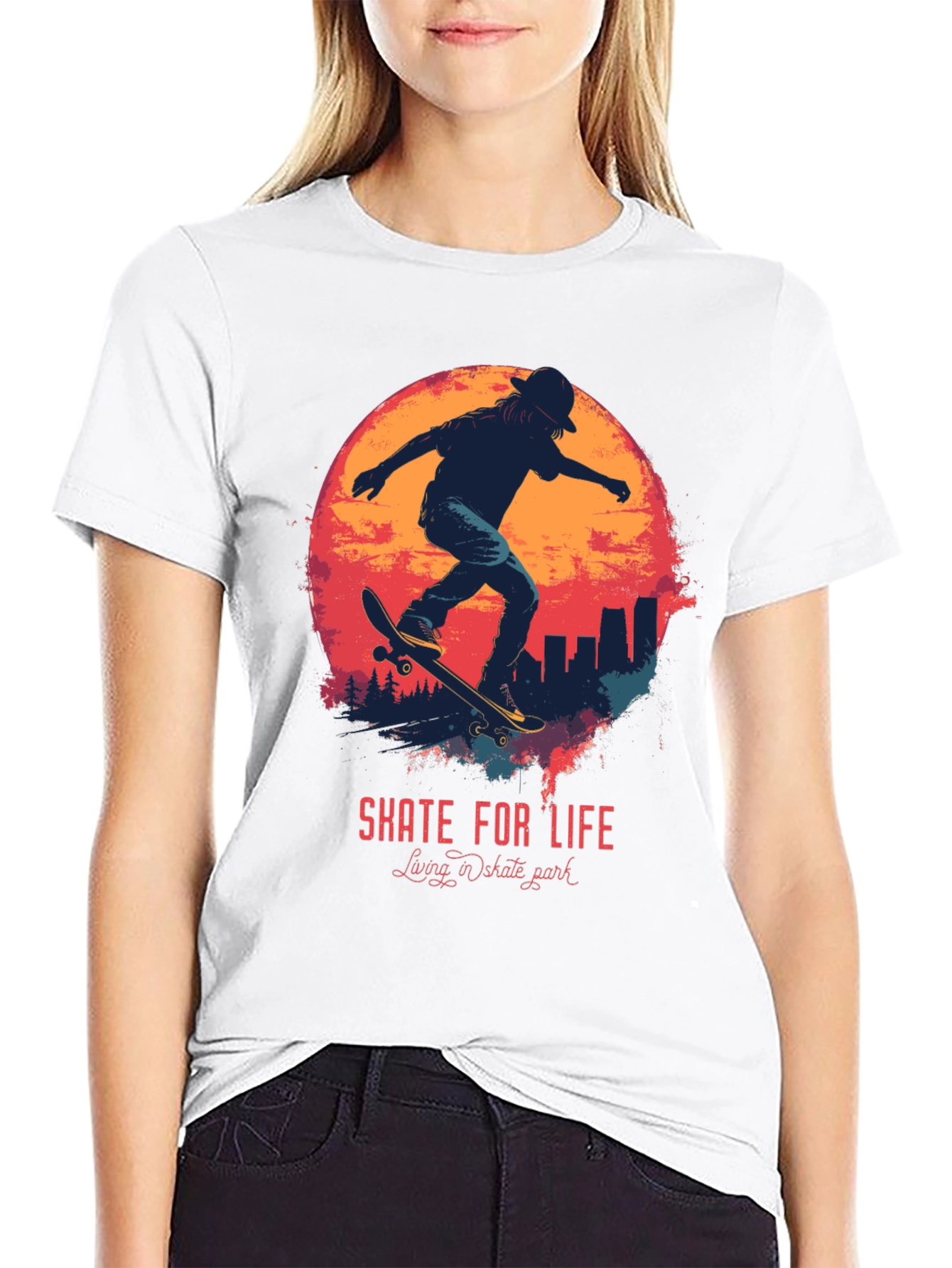 Black Skate For Life Graphic Tee view 9