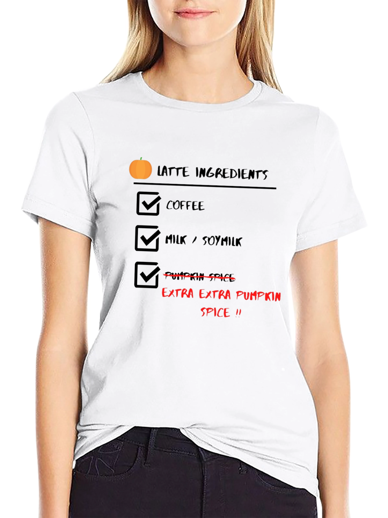 Black Pumpkin Spice Latte T-Shirt - Fall Coffee Lover view 9