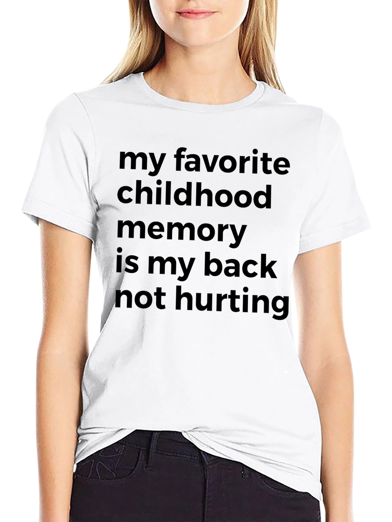 Black Funny Back Pain T-Shirt: My Favorite Childhood Memory view 9