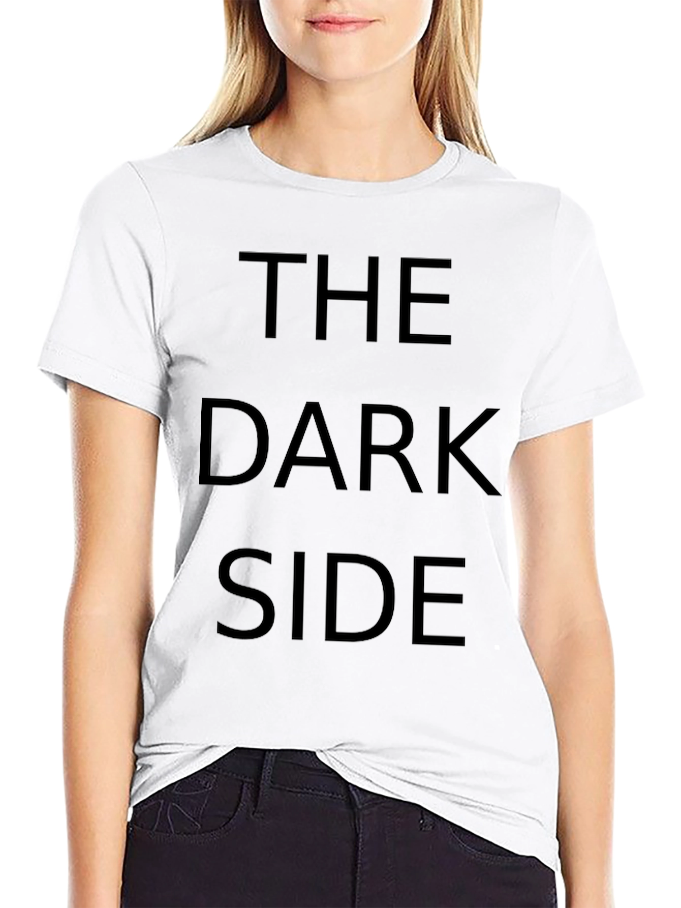 Black The Dark Side Graphic Black T-Shirt view 9