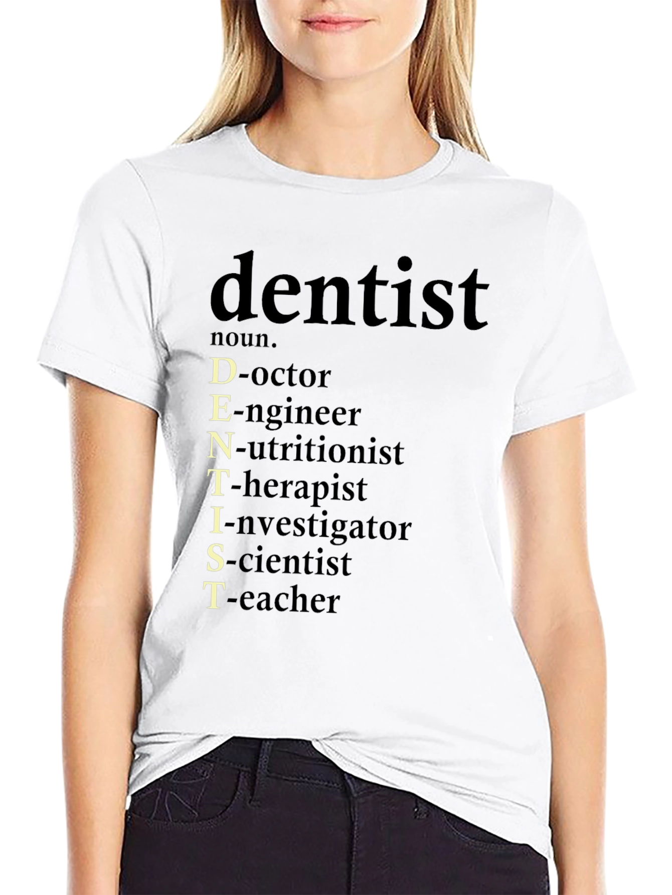 Black Dentist Definition Black Graphic Tee view 9