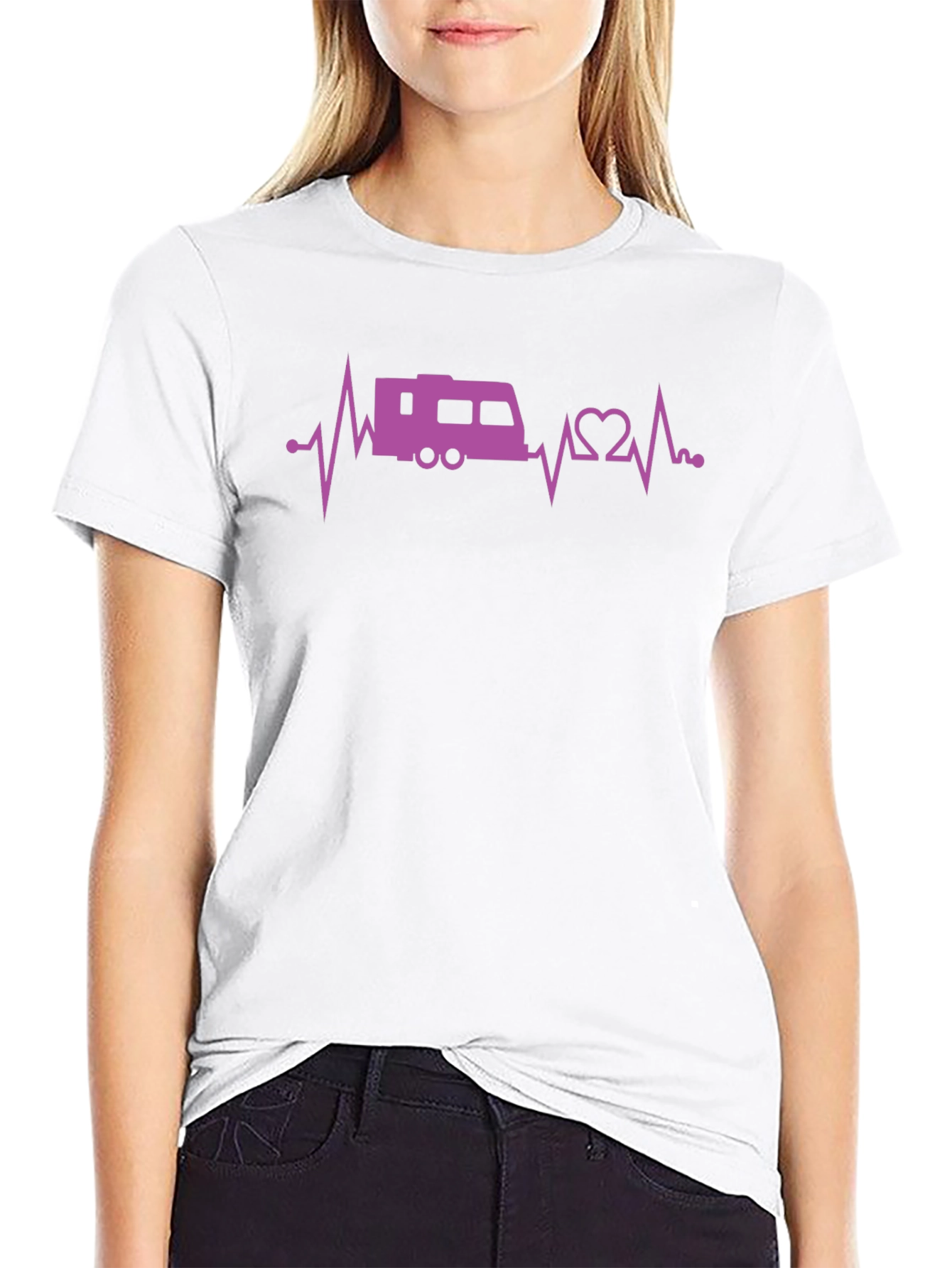 Black RV Heartbeat T-Shirt - Camping Adventure view 9