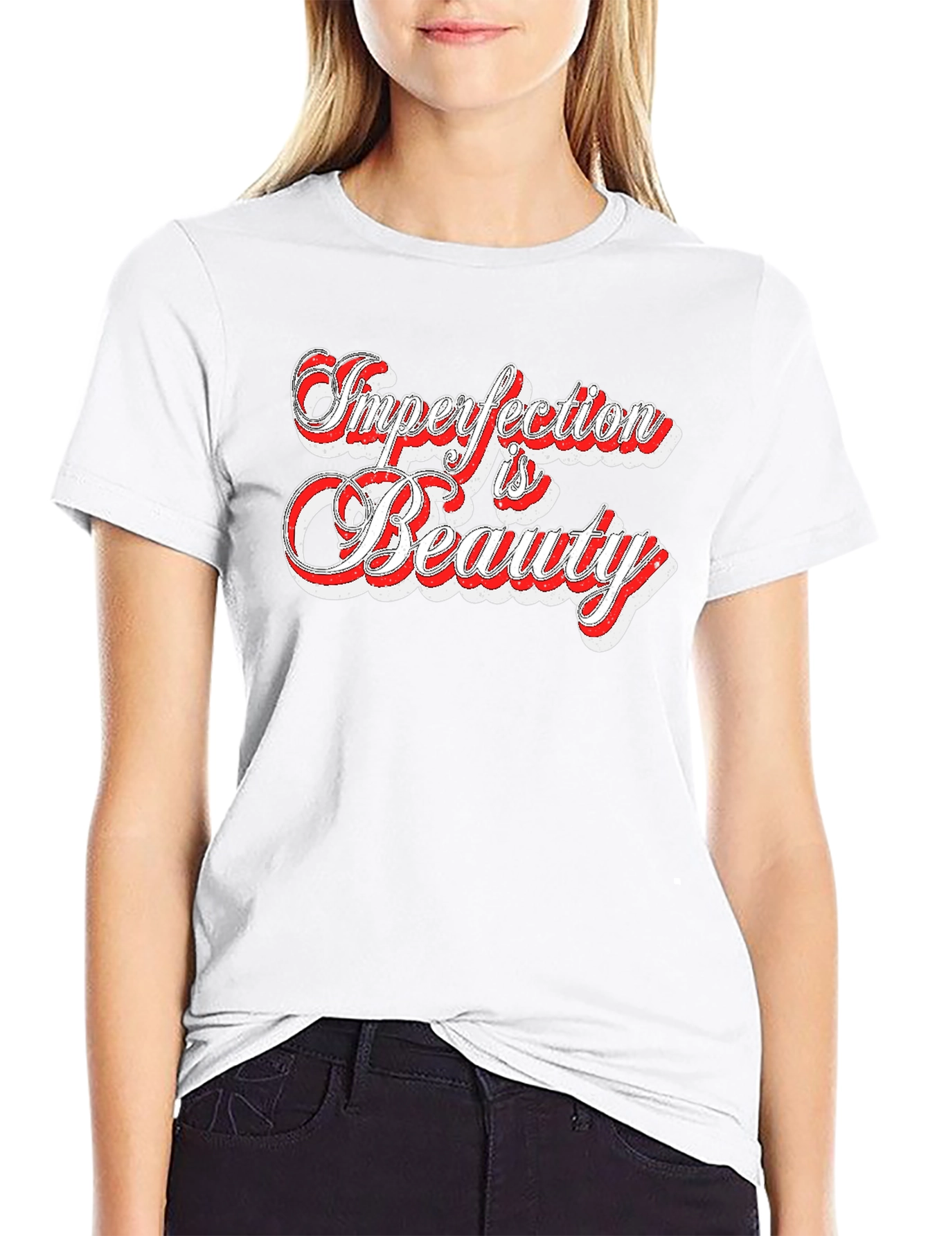 Black Imperfection is Beauty Graphic Tee - Black view 9
