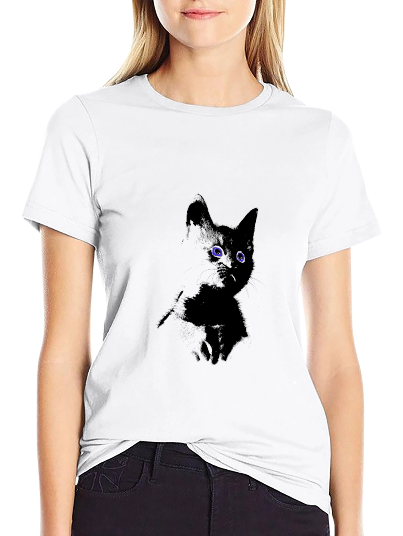 Men's Black Cat Graphic T-Shirt - 9
