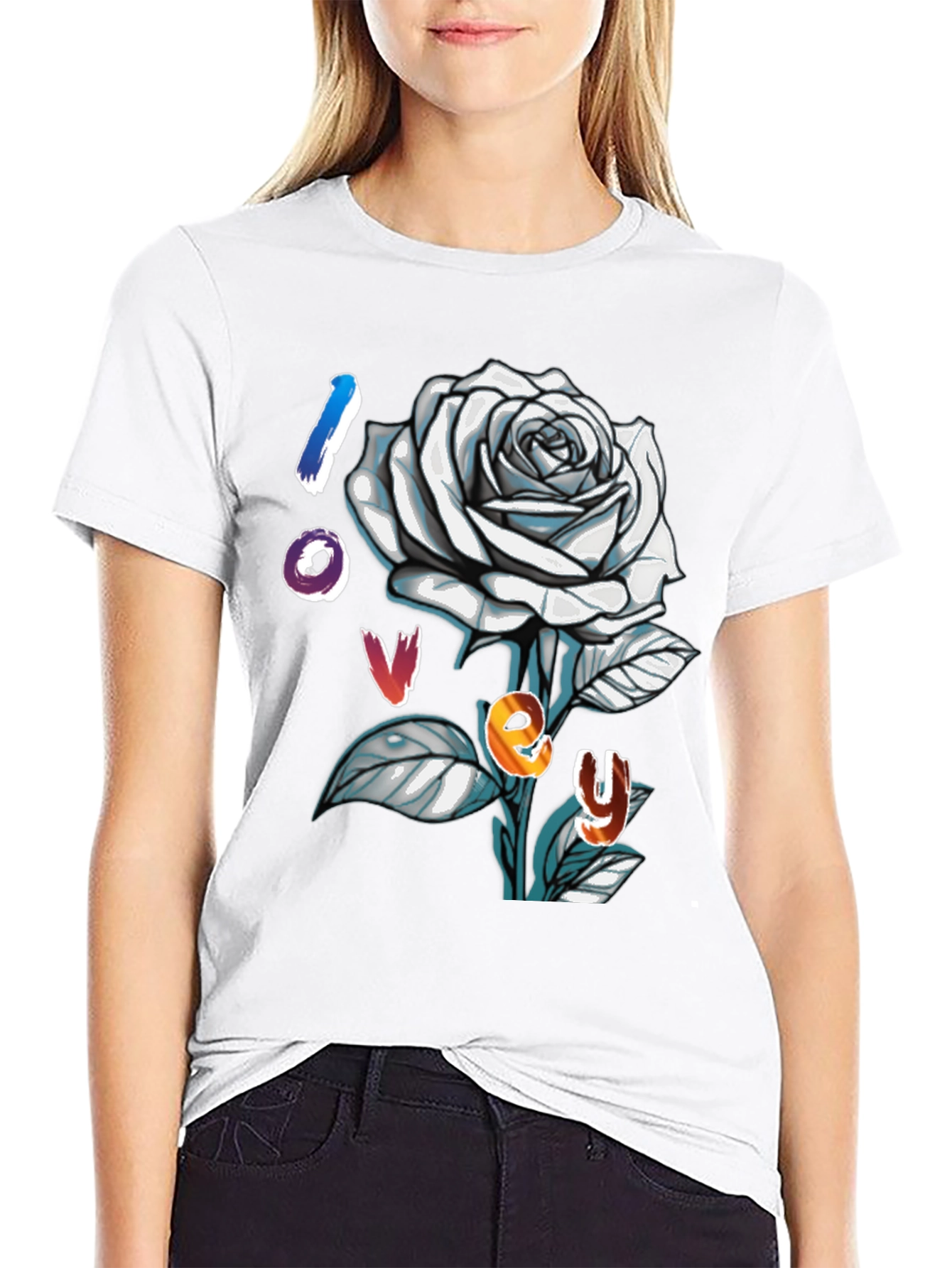 Black Rose Lovey Graphic Tee view 9