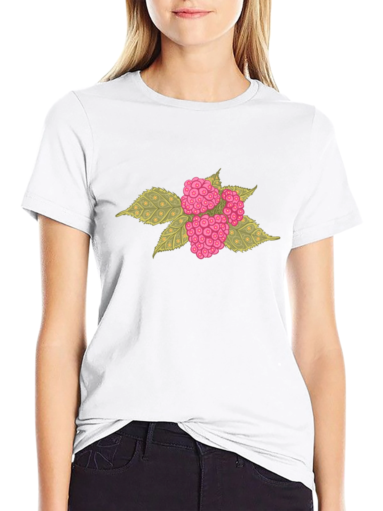 Black Raspberry Graphic Black T-Shirt view 9