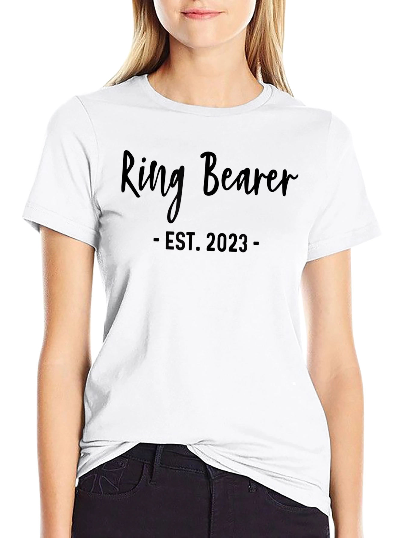 Black Ring Bearer Est. 2023 T-Shirt view 9