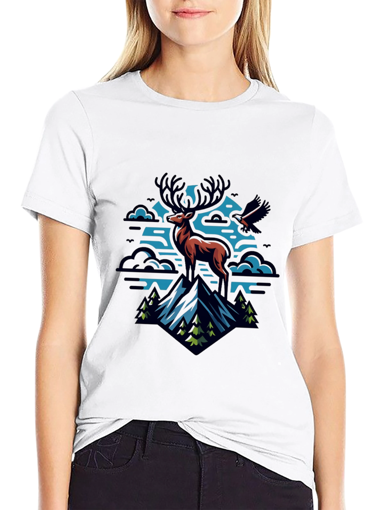 Black Mountain Deer Graphic Tee view 9