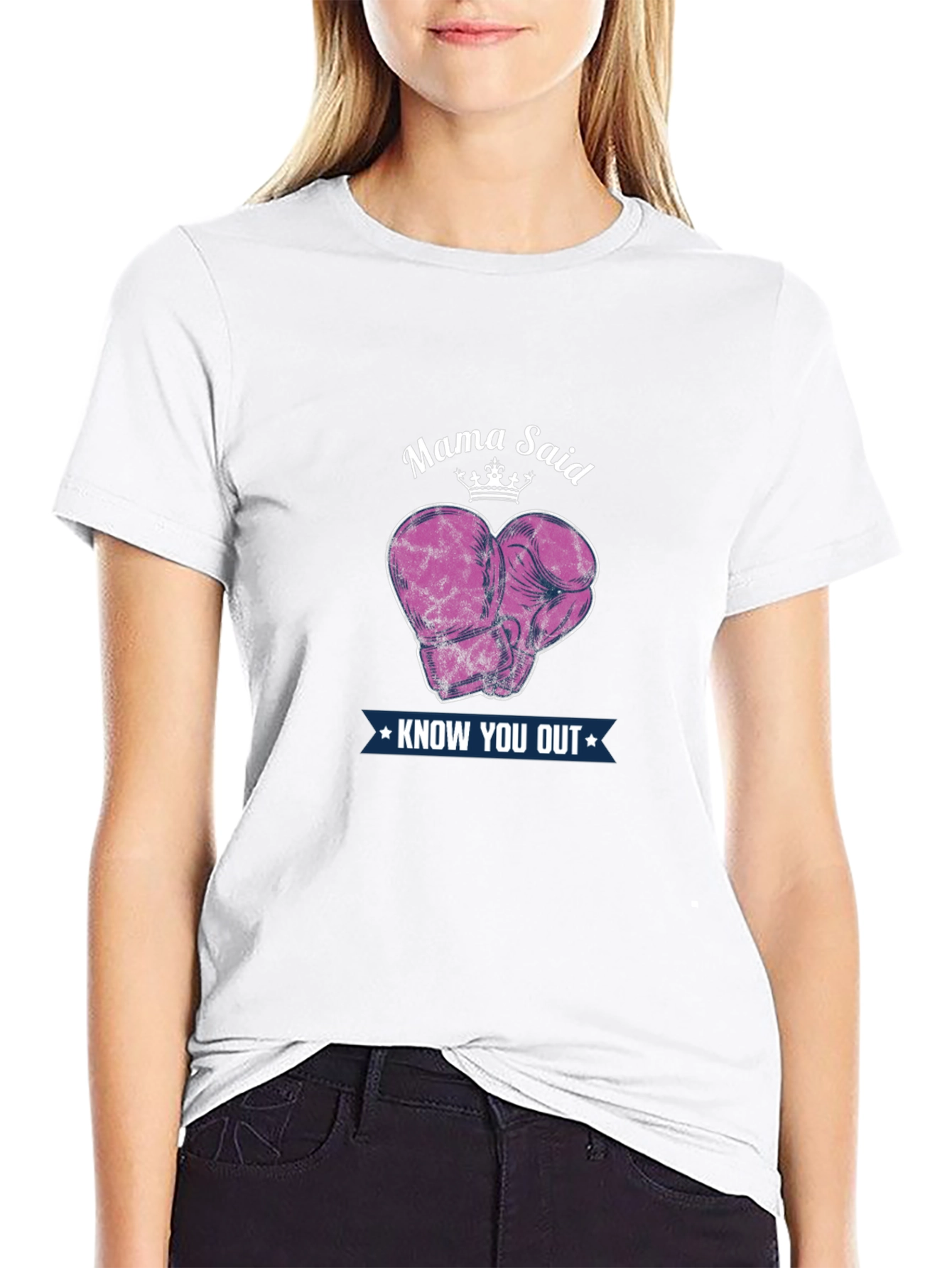 Black Mama Said Knock You Out T-Shirt - Boxing Gloves view 9