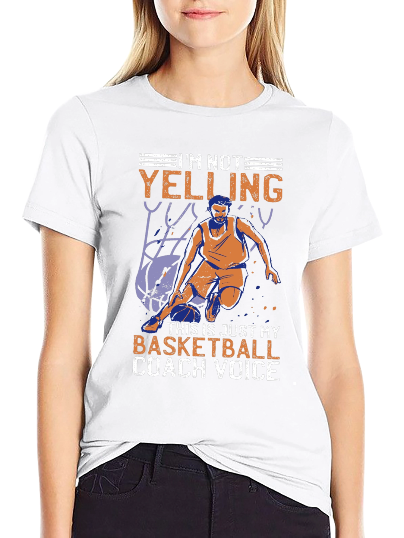 Black Basketball Coach Voice Graphic T-Shirt view 9