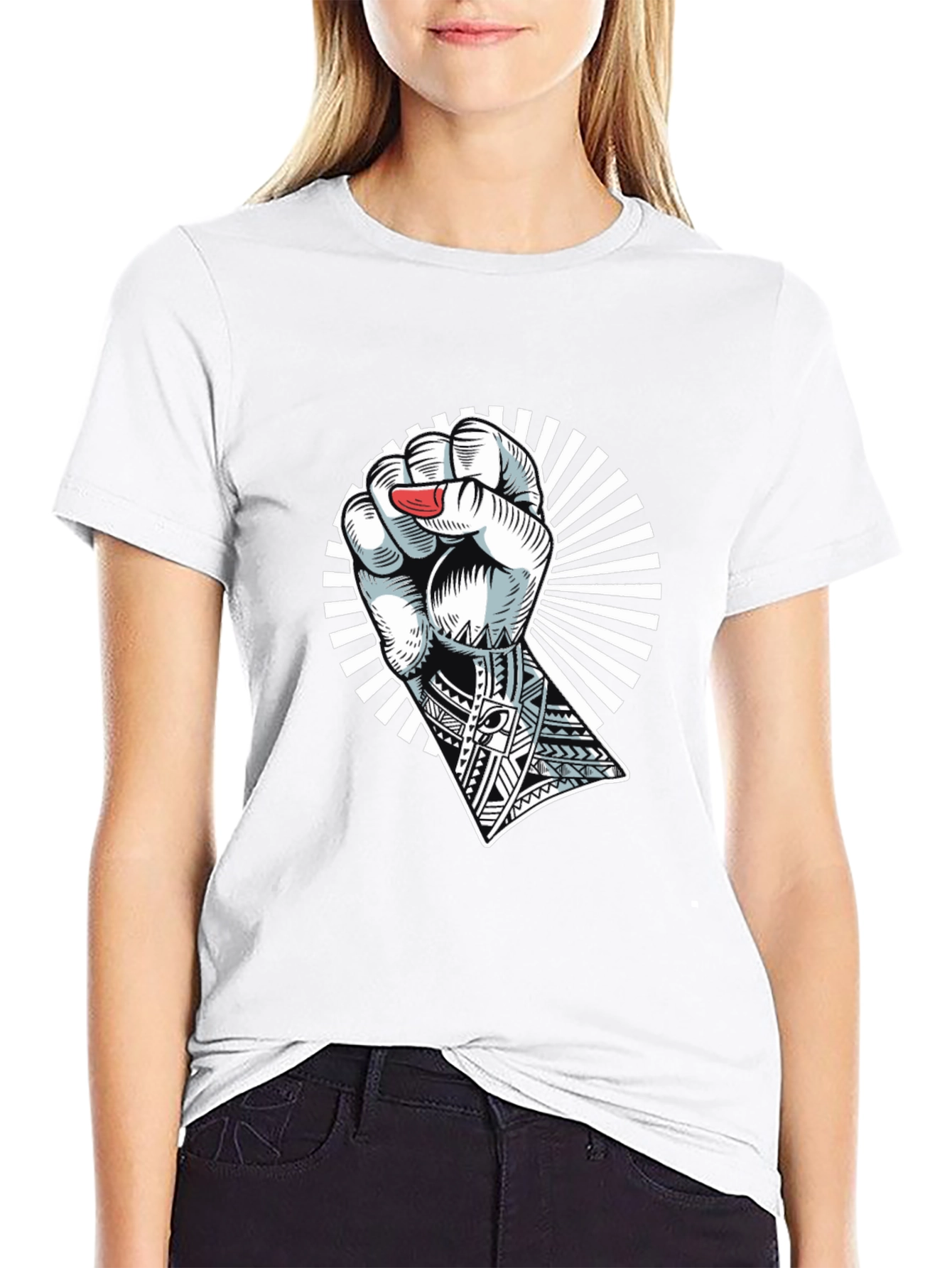 Black Empowered Fist Graphic Tee - Black view 9
