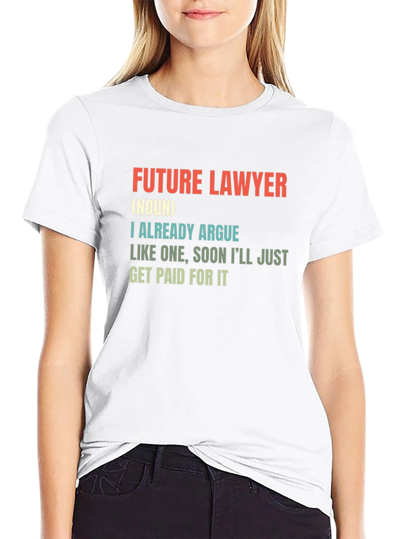 Black Future Lawyer T-Shirt - Argumentative Funny Tee view 9