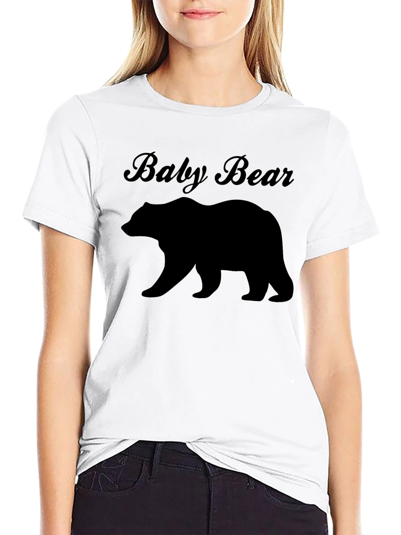 Black Baby Bear Graphic Tee - Black Unisex T-Shirt view 9