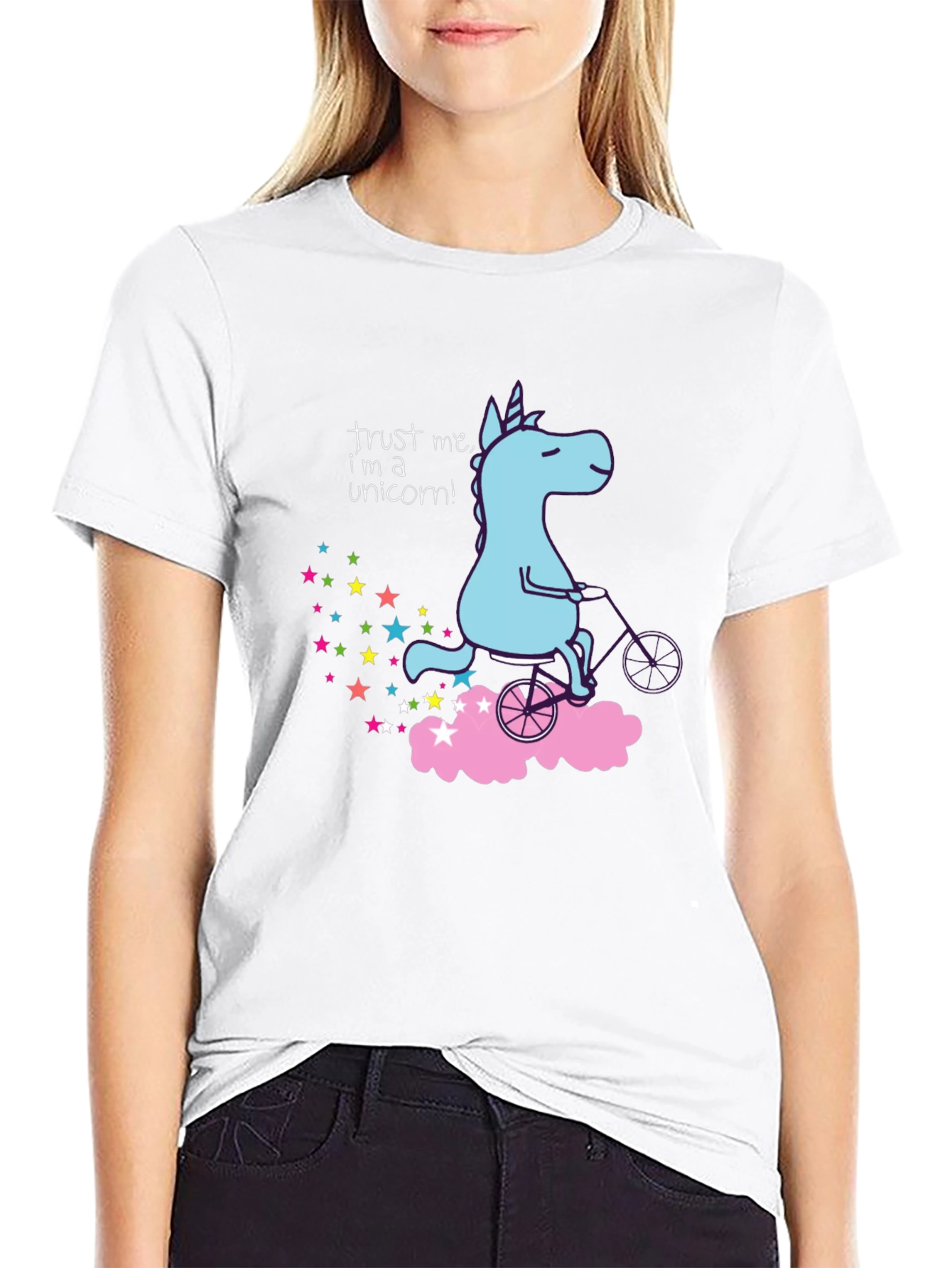 Black Unicorn on Bike Graphic Tee - Trust Me I'm a Unicorn! view 9