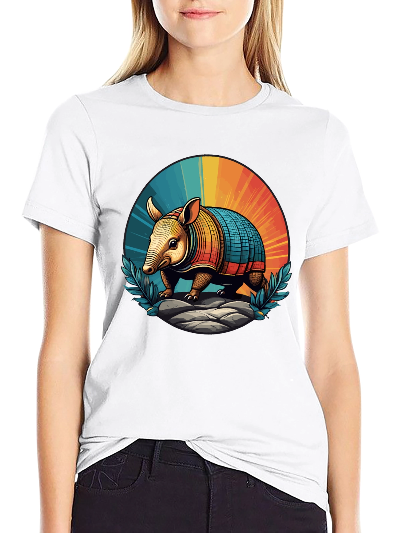 Black Armadillo Graphic Tee - Retro Style Comfort view 9