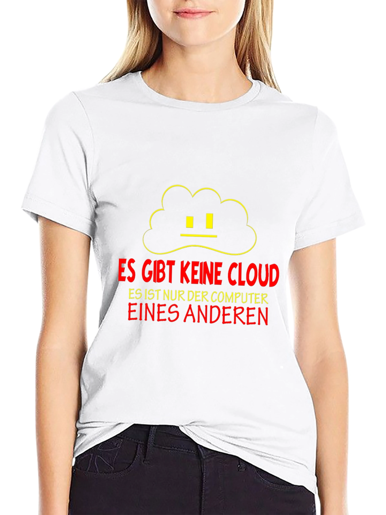 Black Funny Cloud Tech T-Shirt - No Cloud Just Another Computer view 9