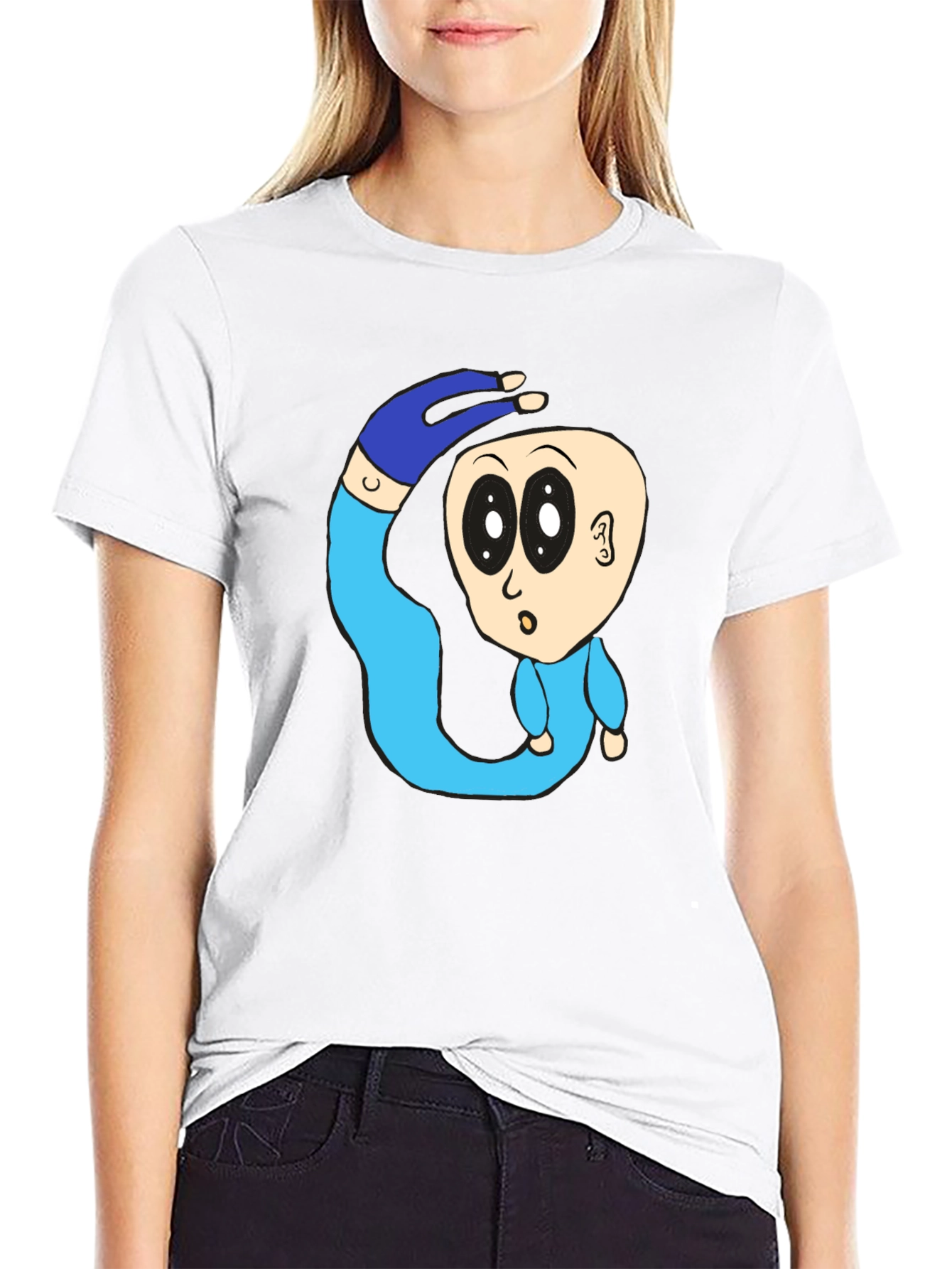 Black Cartoon Character Graphic Black T-Shirt view 9