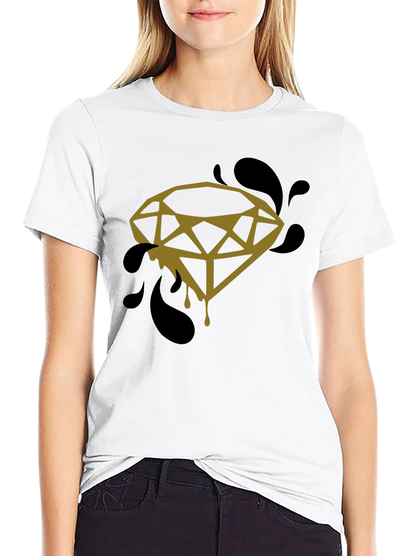 Black Diamond Drip Graphic Tee - Modern Streetwear view 9