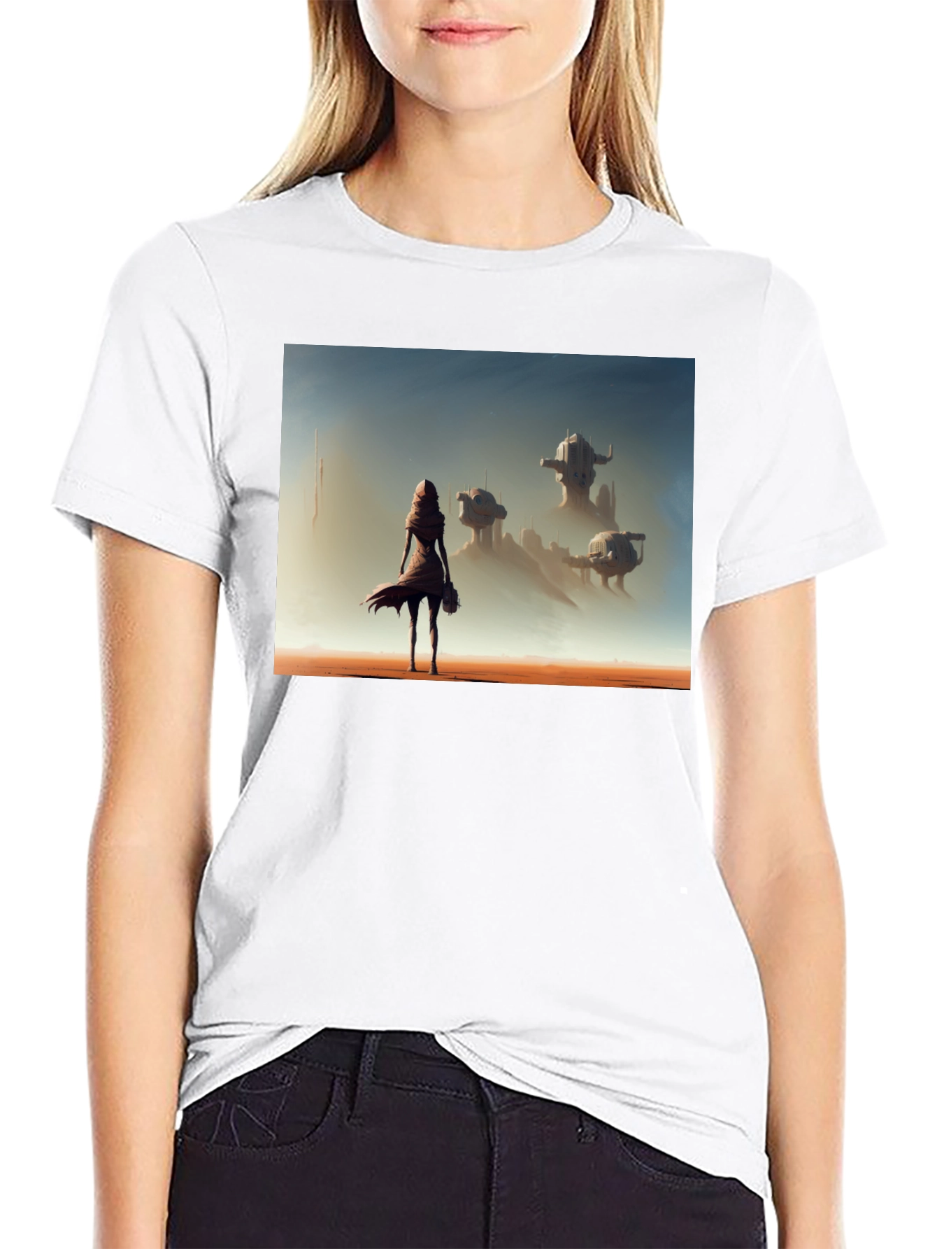 Black Sci-Fi Traveler Graphic T-Shirt view 9