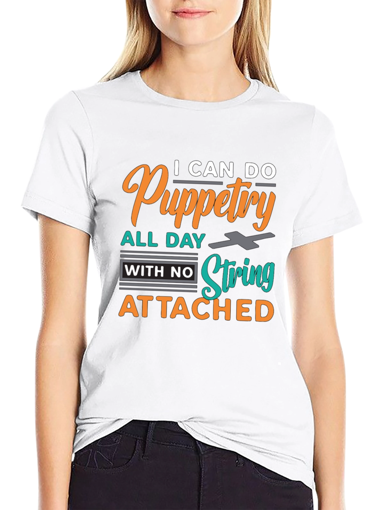 Black Puppetry T-Shirt: I Can Do Puppetry All Day view 9