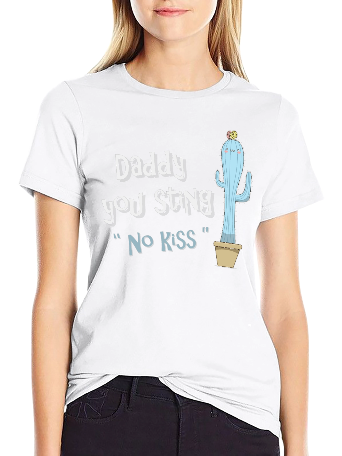 Black Daddy You Sting T-Shirt - Funny Cactus Graphic Tee view 9