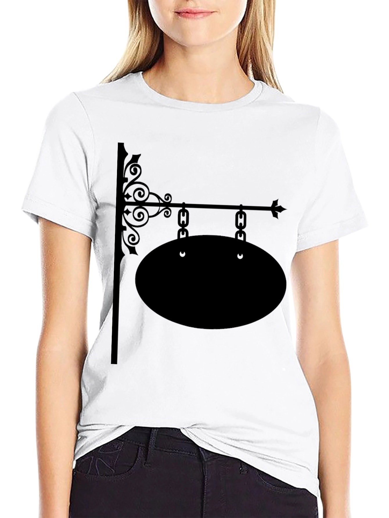 Black Vintage Shop Sign Black T-Shirt view 9