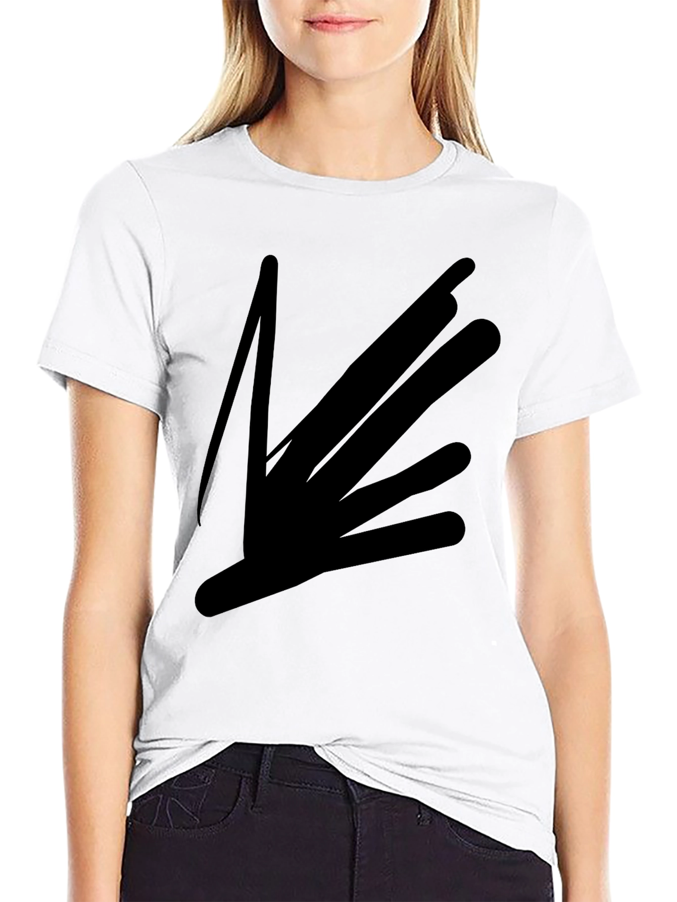 Black Abstract Graphic Black T-Shirt - Modern Casual Wear view 9