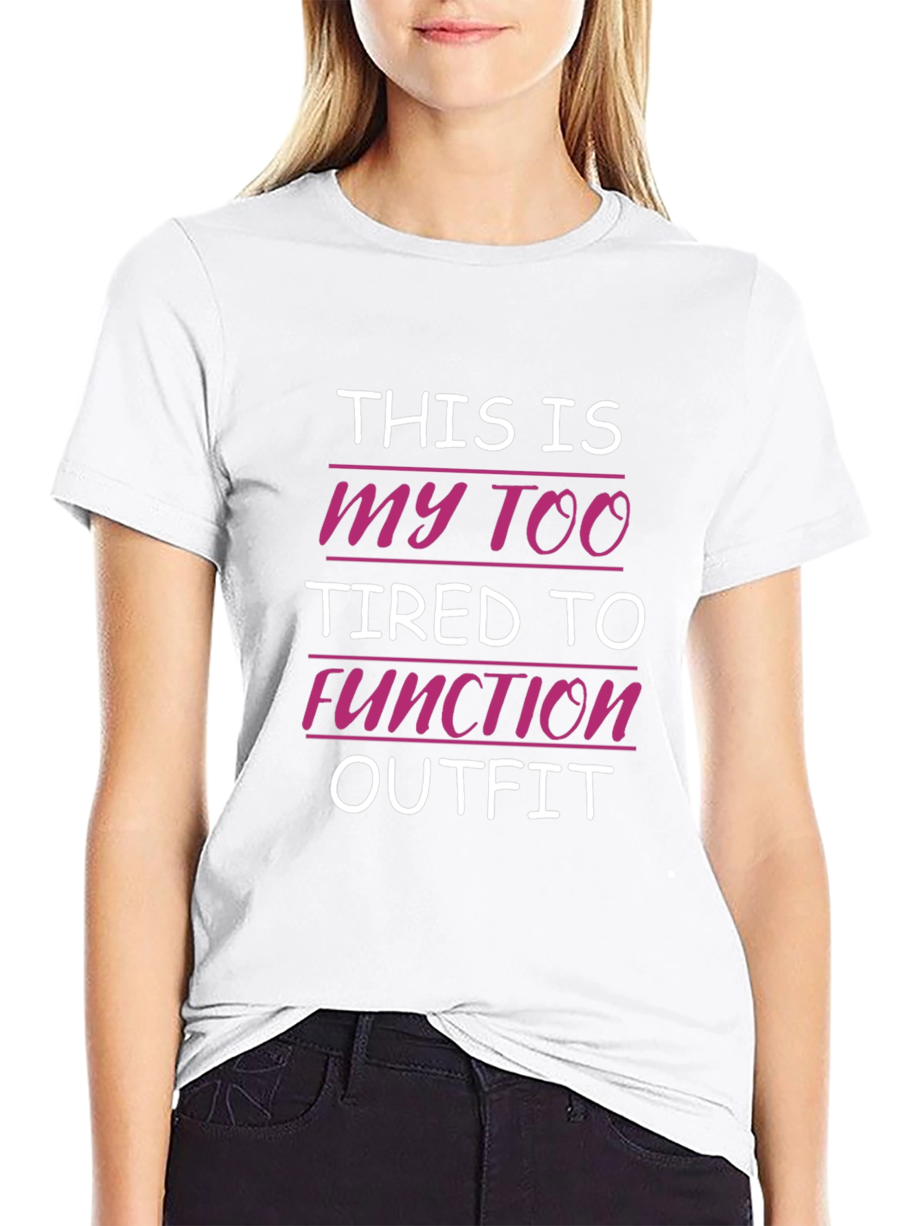 Black Too Tired to Function Outfit T-Shirt view 9