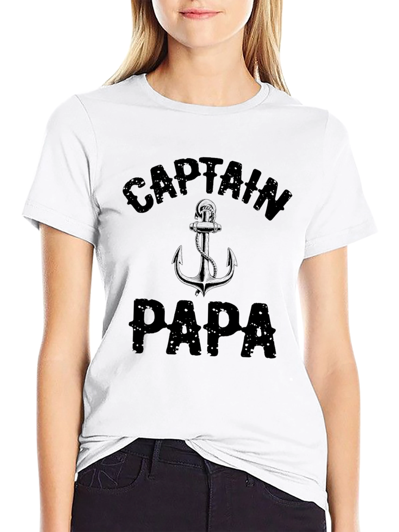 Black Captain Papa Anchor Graphic Tee - Black view 9