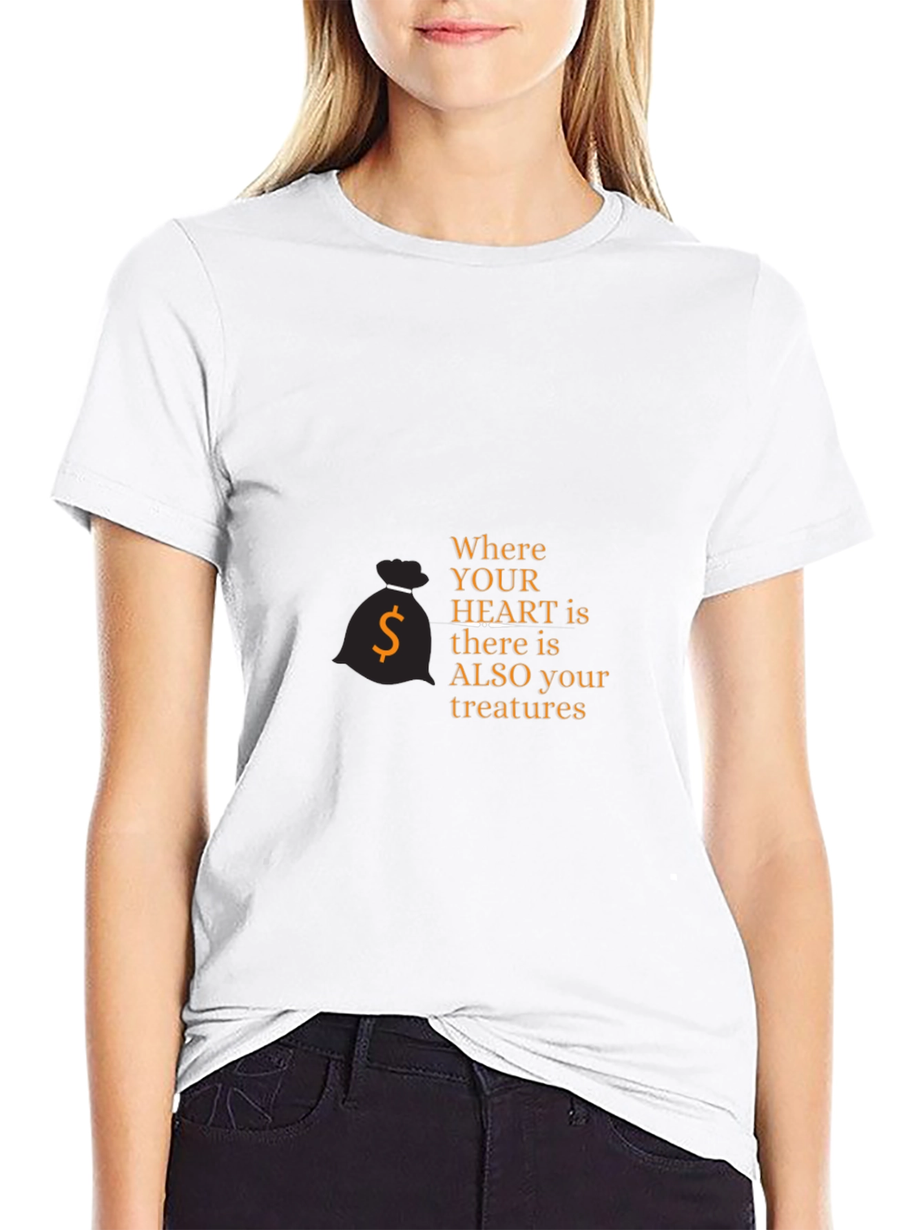 Black Men's Black Graphic Tee: Where Your Heart Is view 9