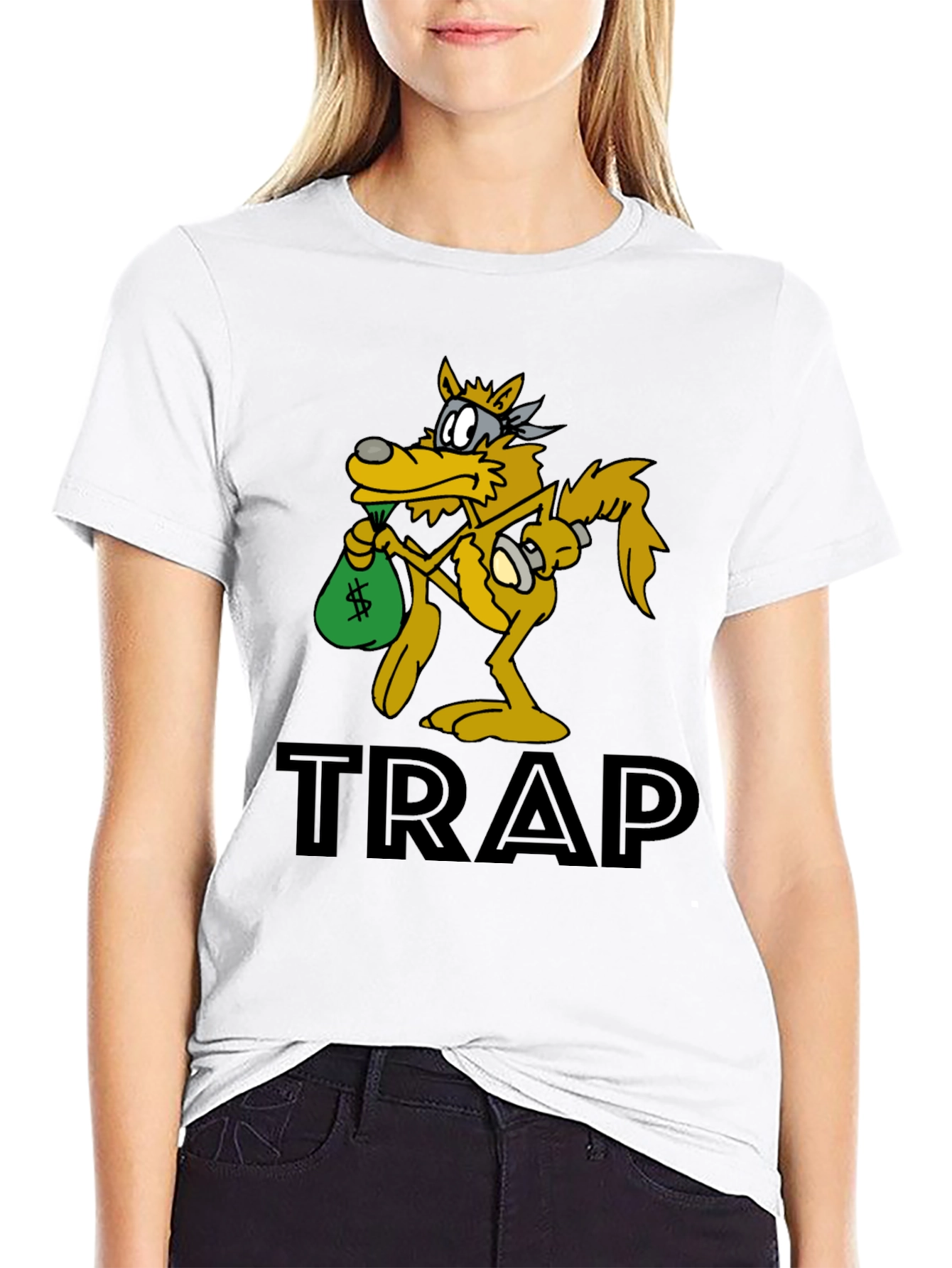 Black Trap Wolf Graphic Tee - Streetwear Style view 9