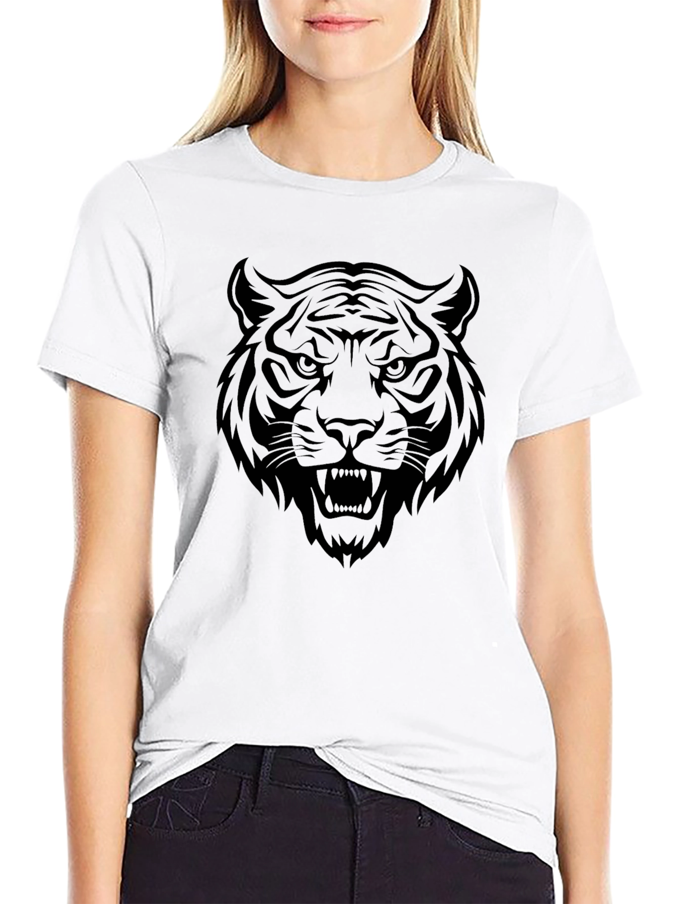 Black Black Tiger Graphic Tee - Fierce Style! view 9