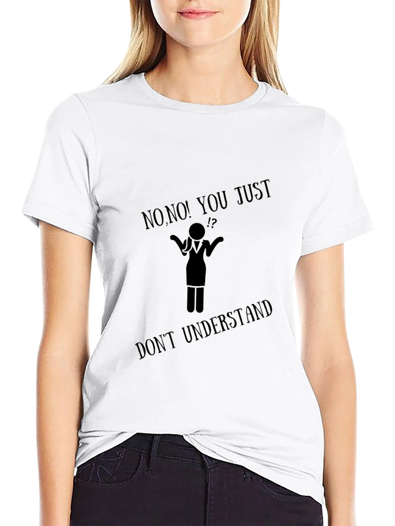 Black Funny Graphic T-Shirt - Don't Understand view 9