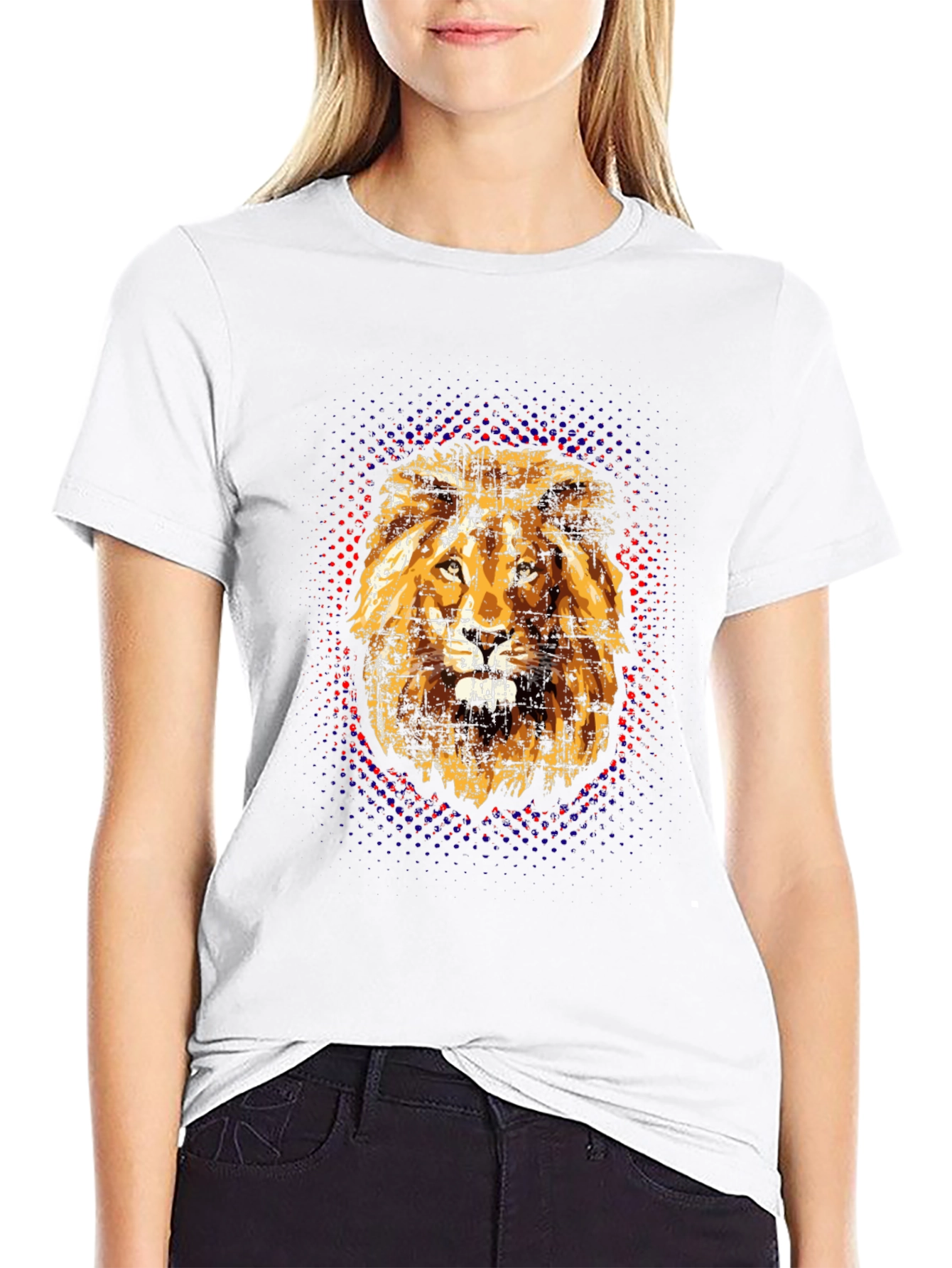 Black Lion Graphic Print Black T-Shirt view 9