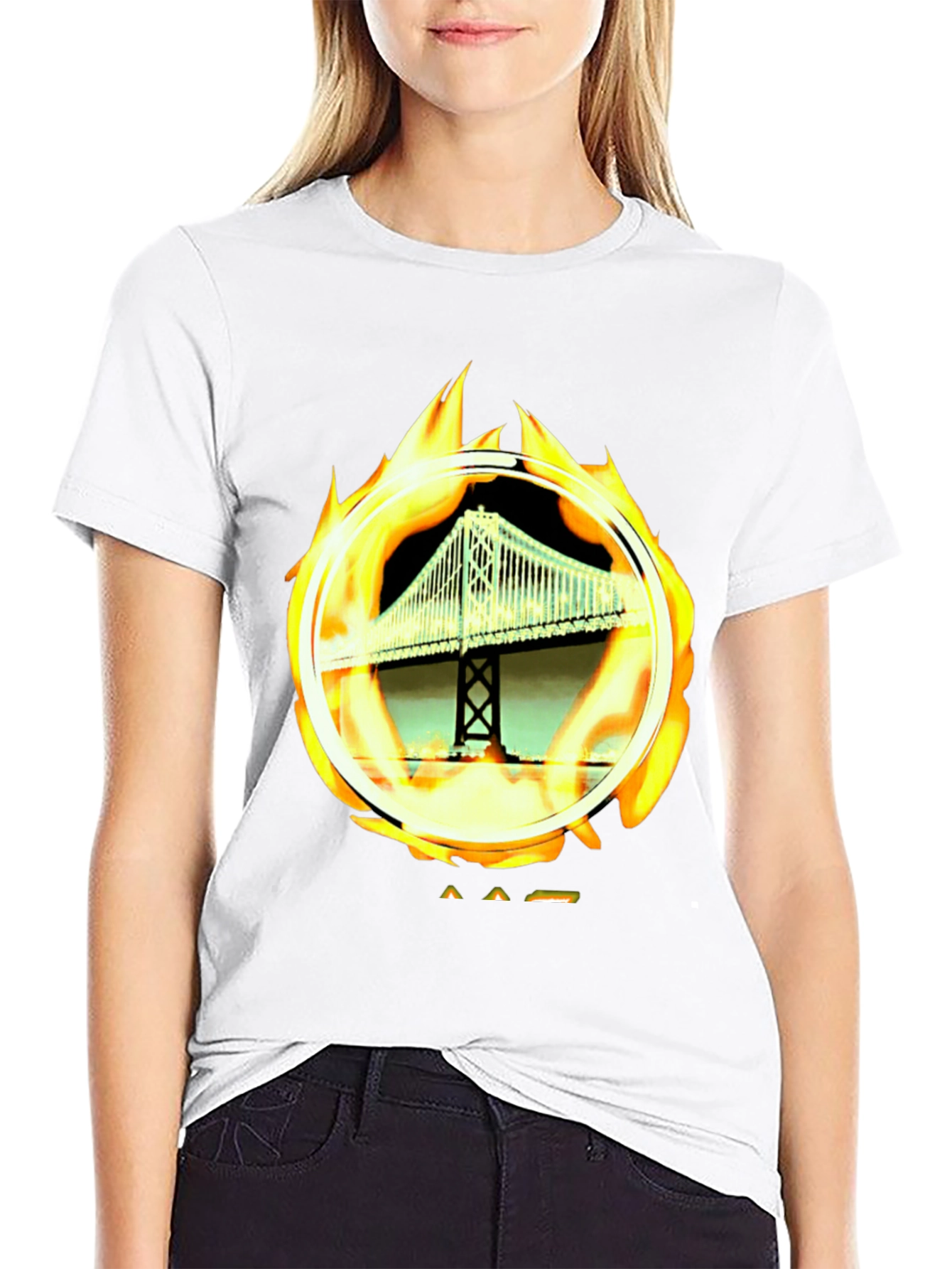 Black Bridge on Fire Graphic Tee - Classic Black view 9