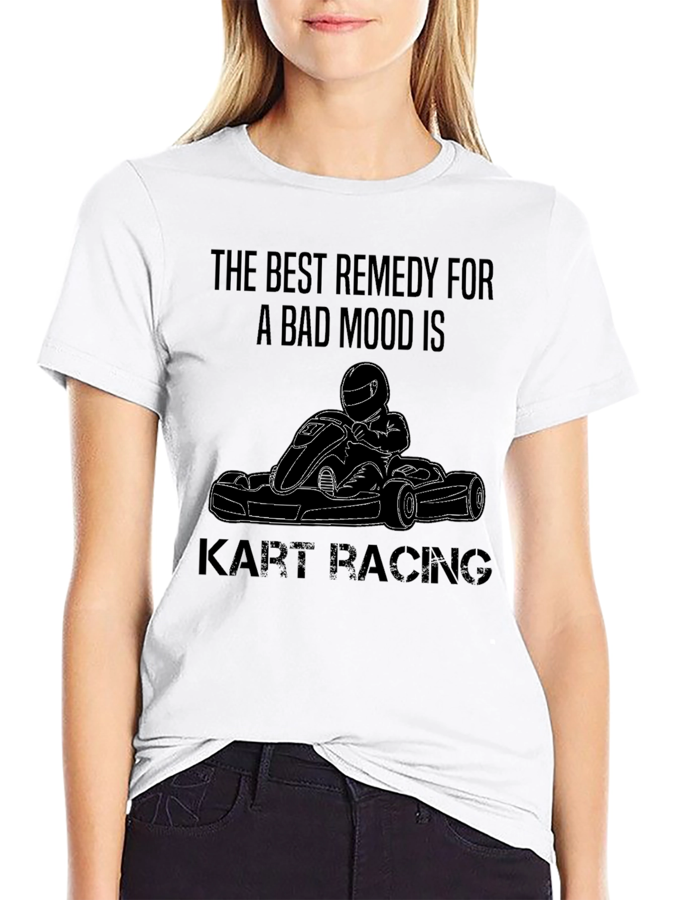 Black Kart Racing Remedy Black T-Shirt view 9