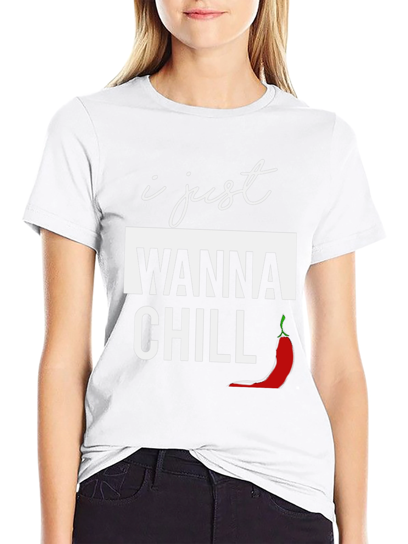 Black I Just Wanna Chill Graphic T-Shirt view 9
