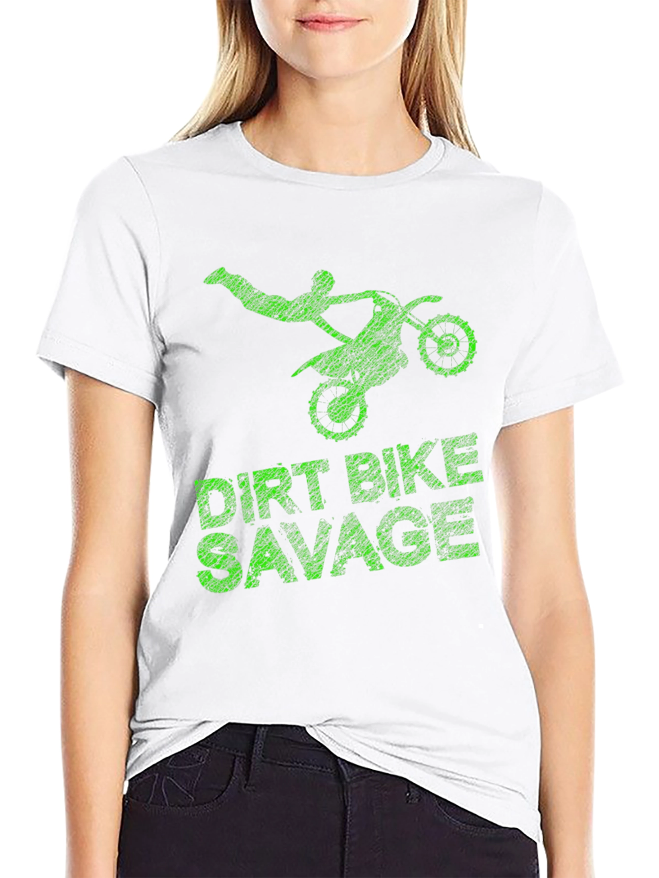 Black Dirt Bike Savage Graphic T-Shirt view 9