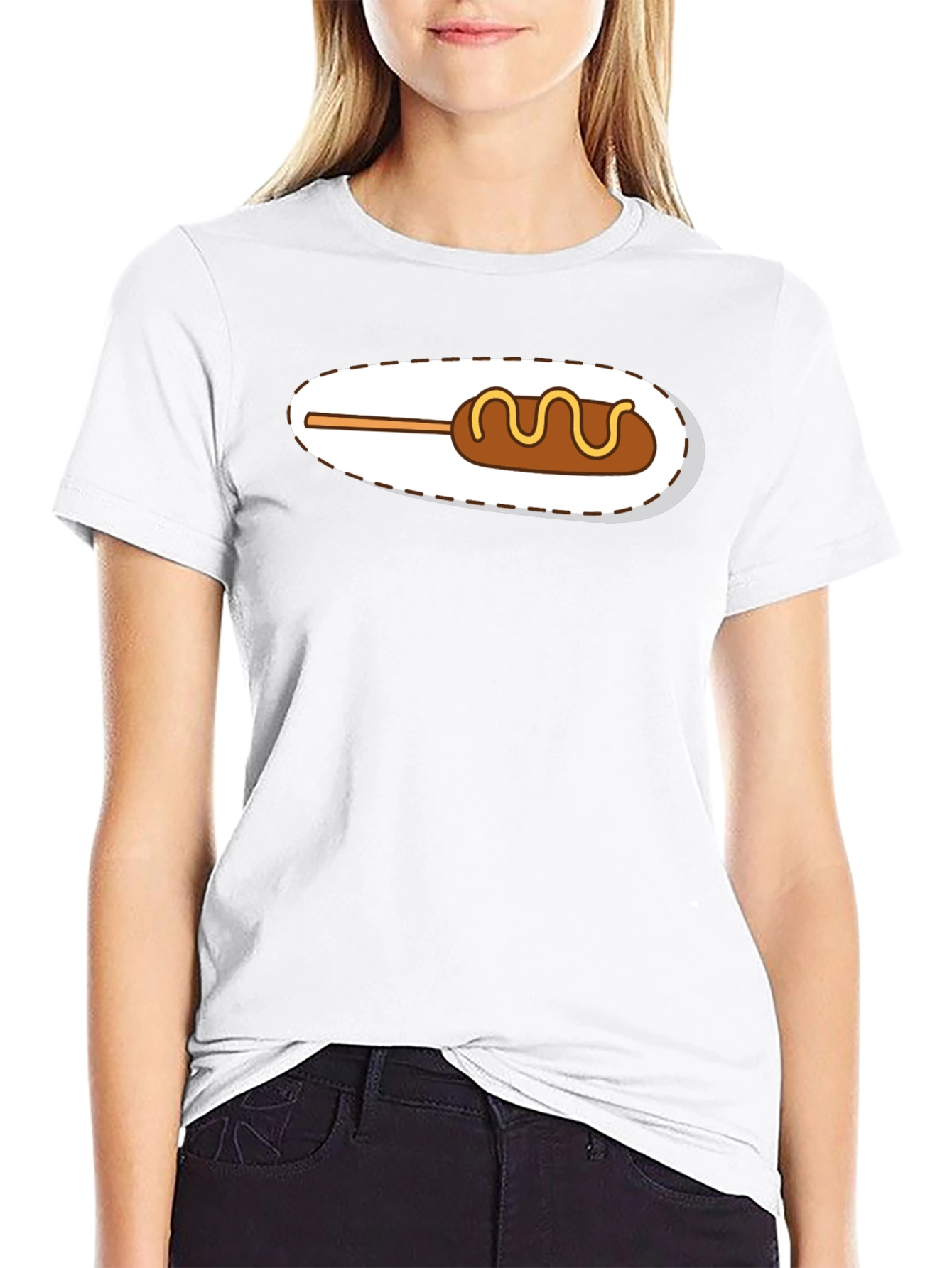 Black Novelty Corn Dog Graphic T-Shirt view 9
