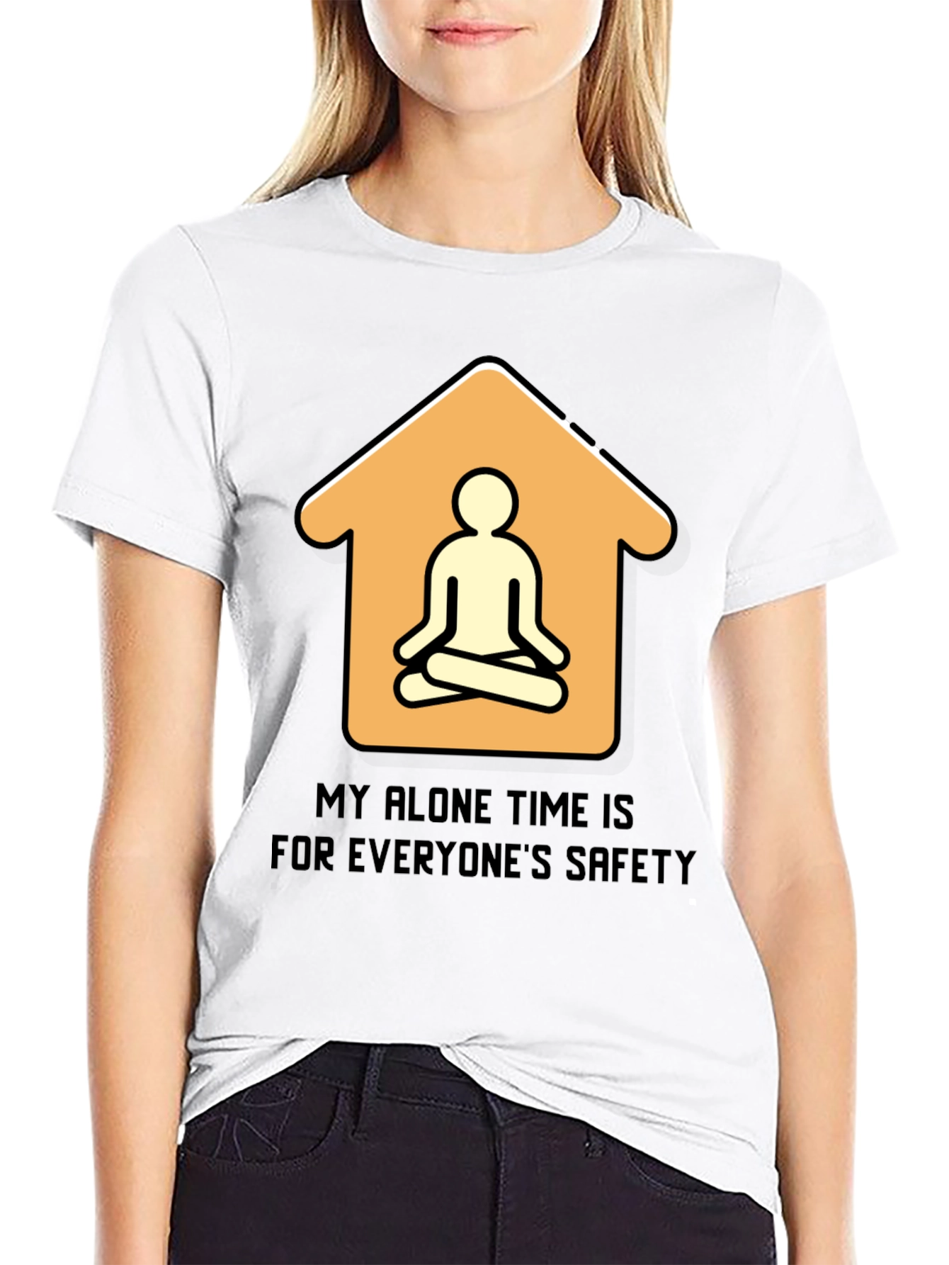 Black Alone Time Safety Graphic Tee view 9