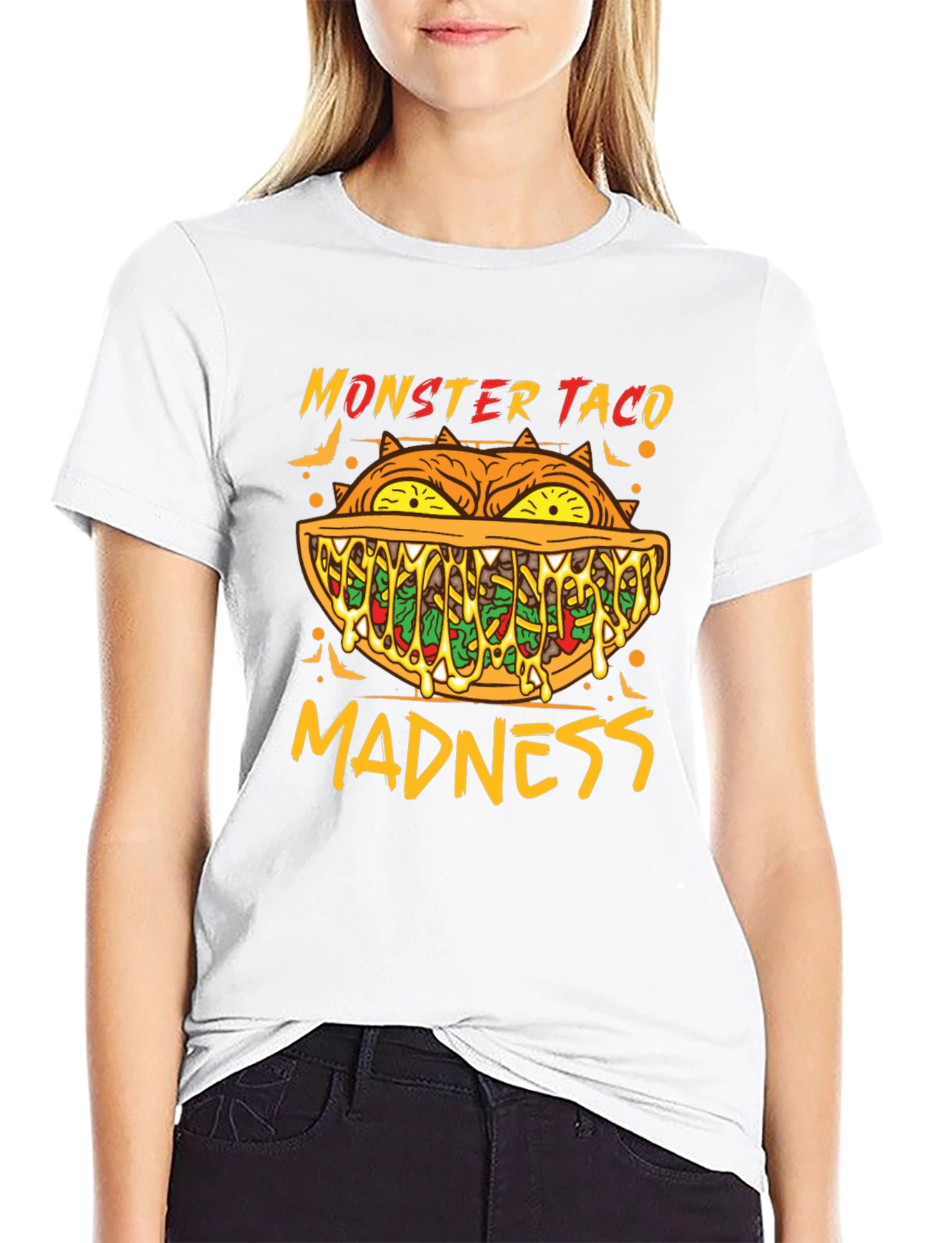 Black Monster Taco Madness Graphic Tee view 9