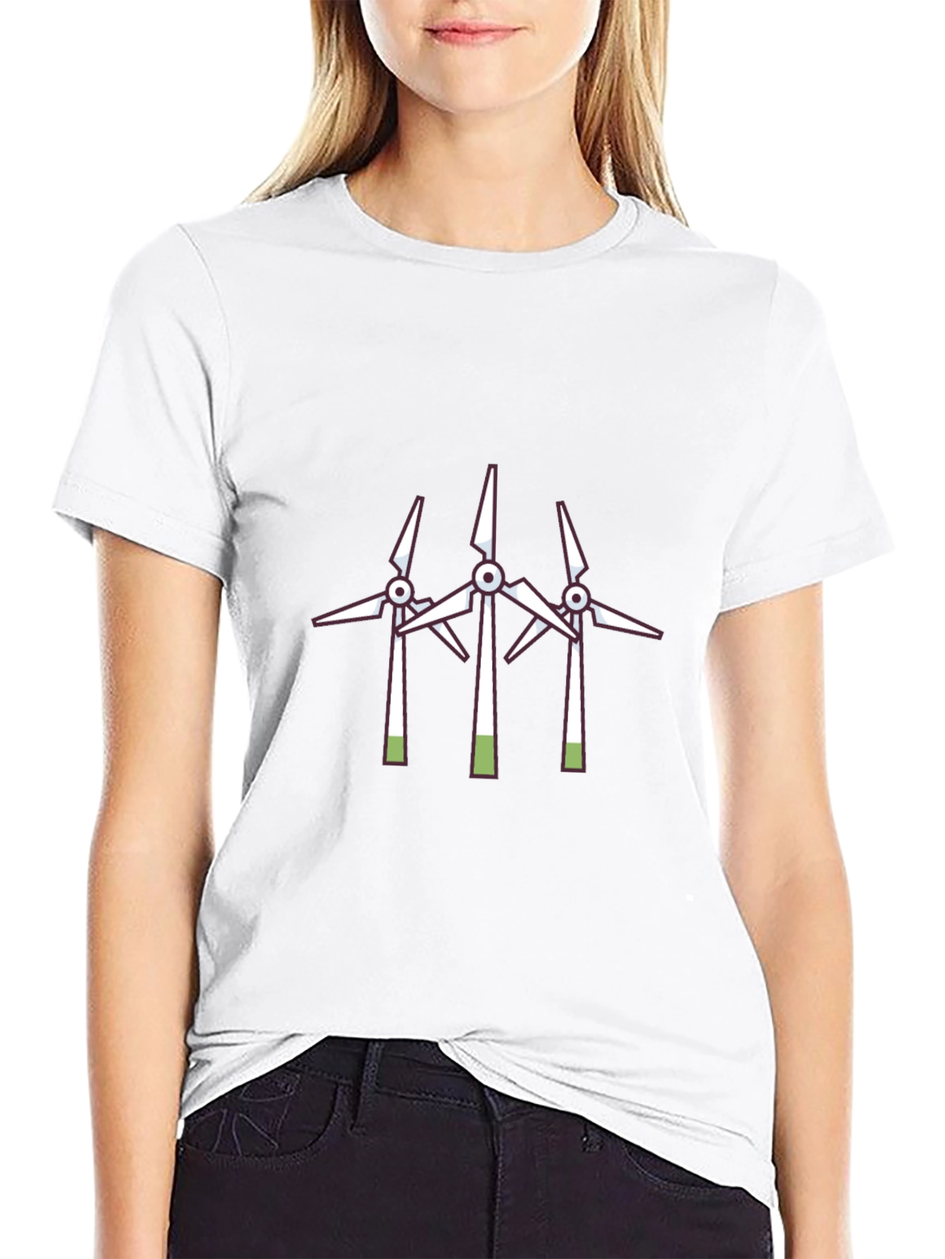 Black Wind Turbine Graphic Tee - Black view 9