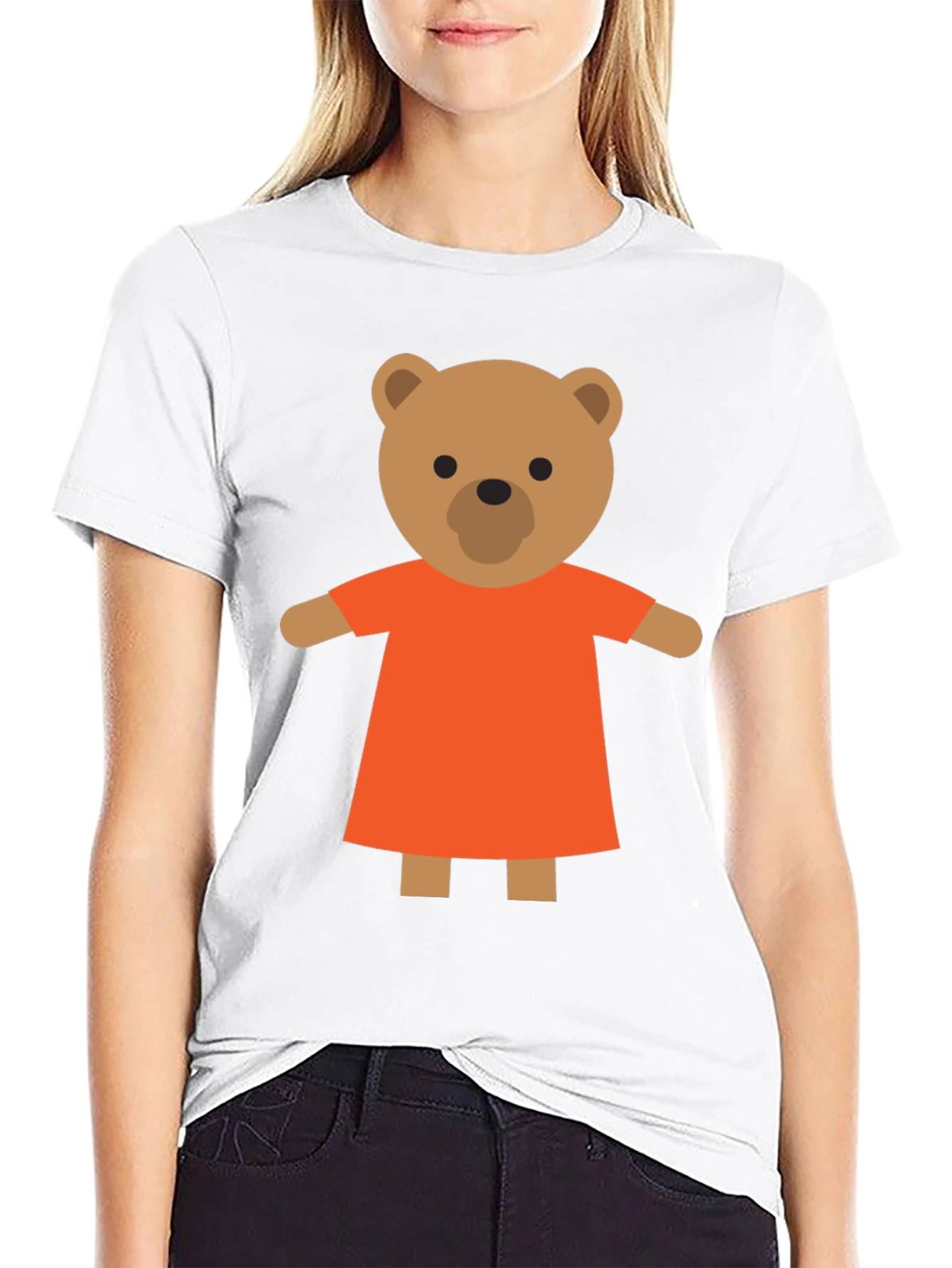 Black Cute Cartoon Teddy Bear T-Shirt view 9