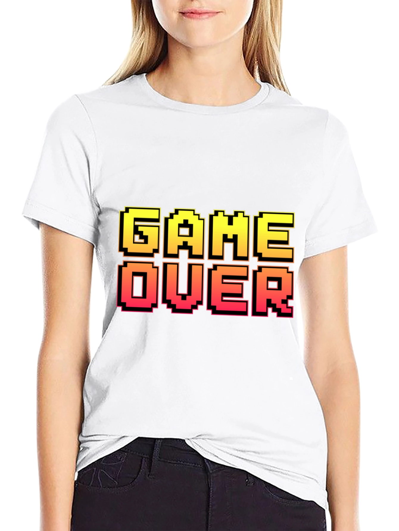 Black Pixel Game Over T-Shirt - Gamer Style view 9