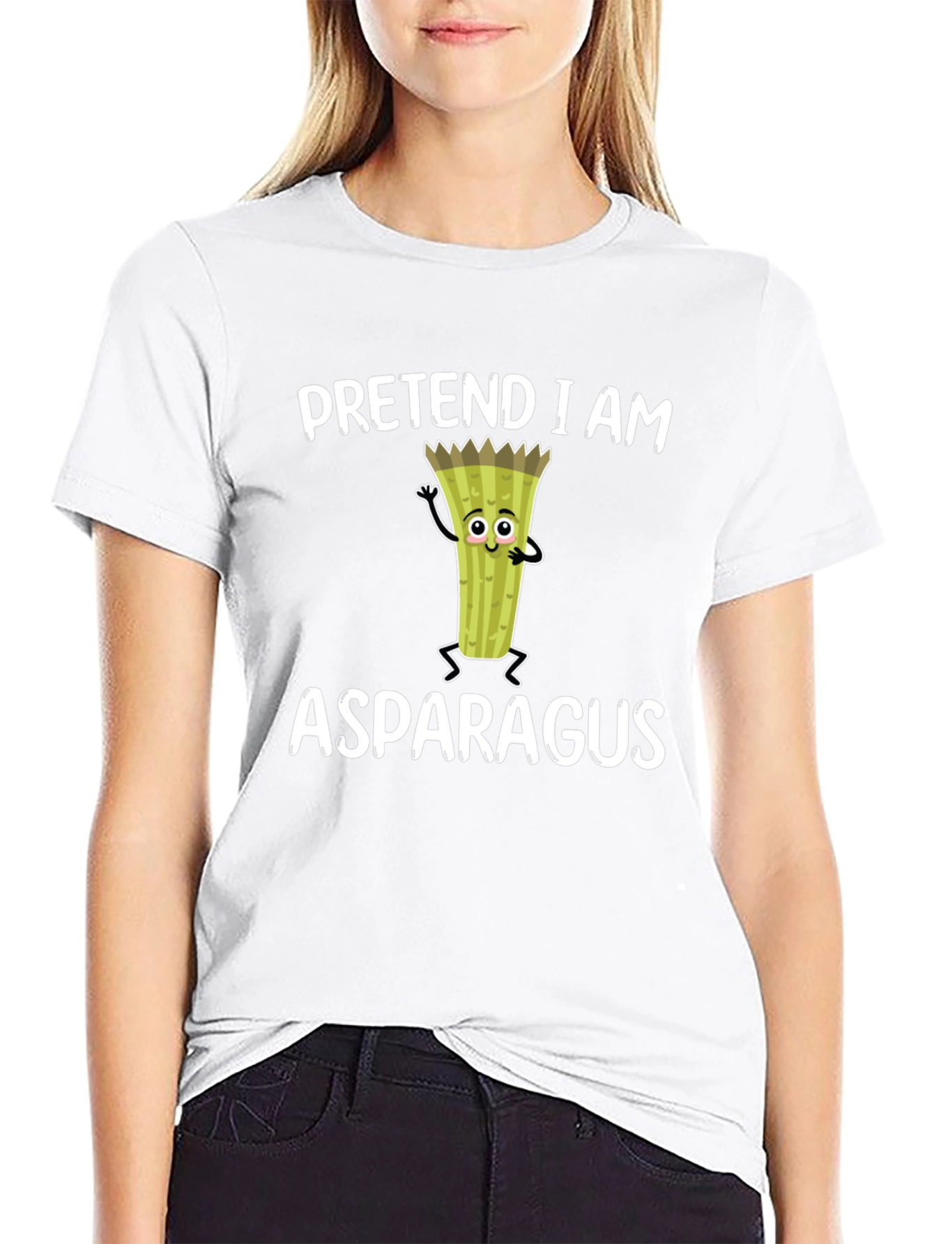 Black Pretend I am Asparagus Funny T-Shirt view 9